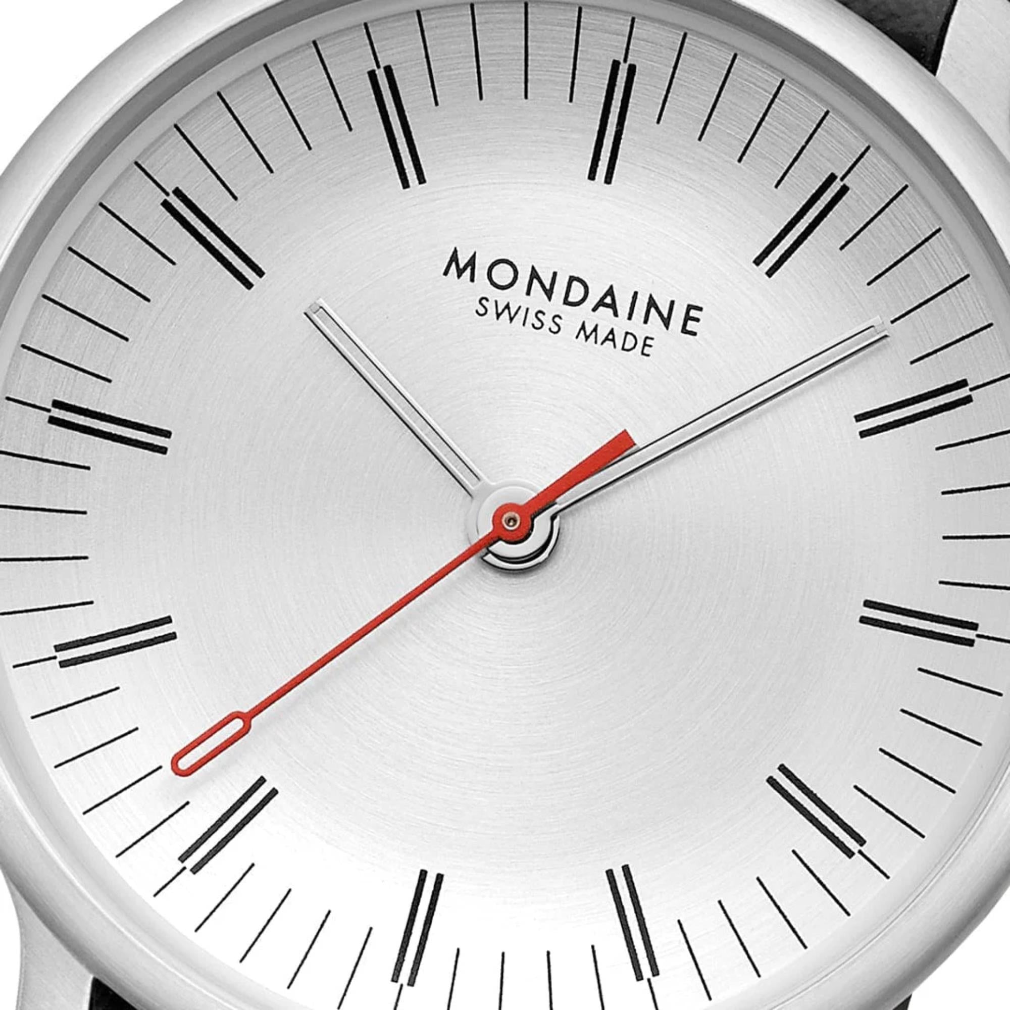Mondaine Doppio Quartz Off-White Dial Leather Strap Women's Watch MLE.33110.LBV