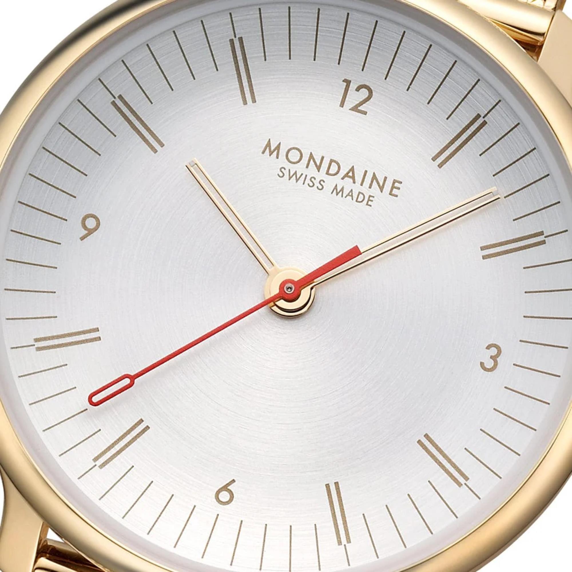 Mondaine Doppio Quartz Off-White Dial Steel Strap Women's Watch MLE.33111.SM