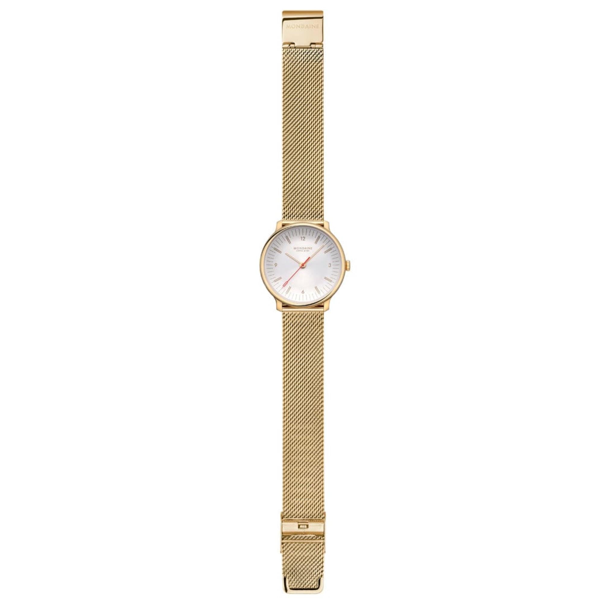 Mondaine Doppio Quartz Off-White Dial Steel Strap Women's Watch MLE.33111.SM