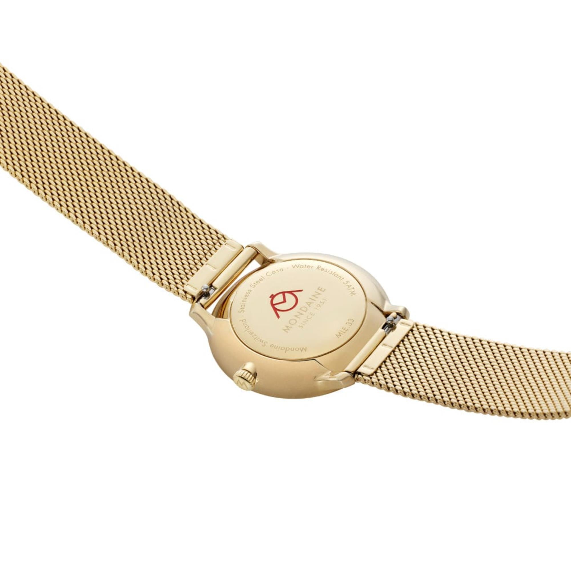 Mondaine Doppio Quartz Off-White Dial Steel Strap Women's Watch MLE.33111.SM