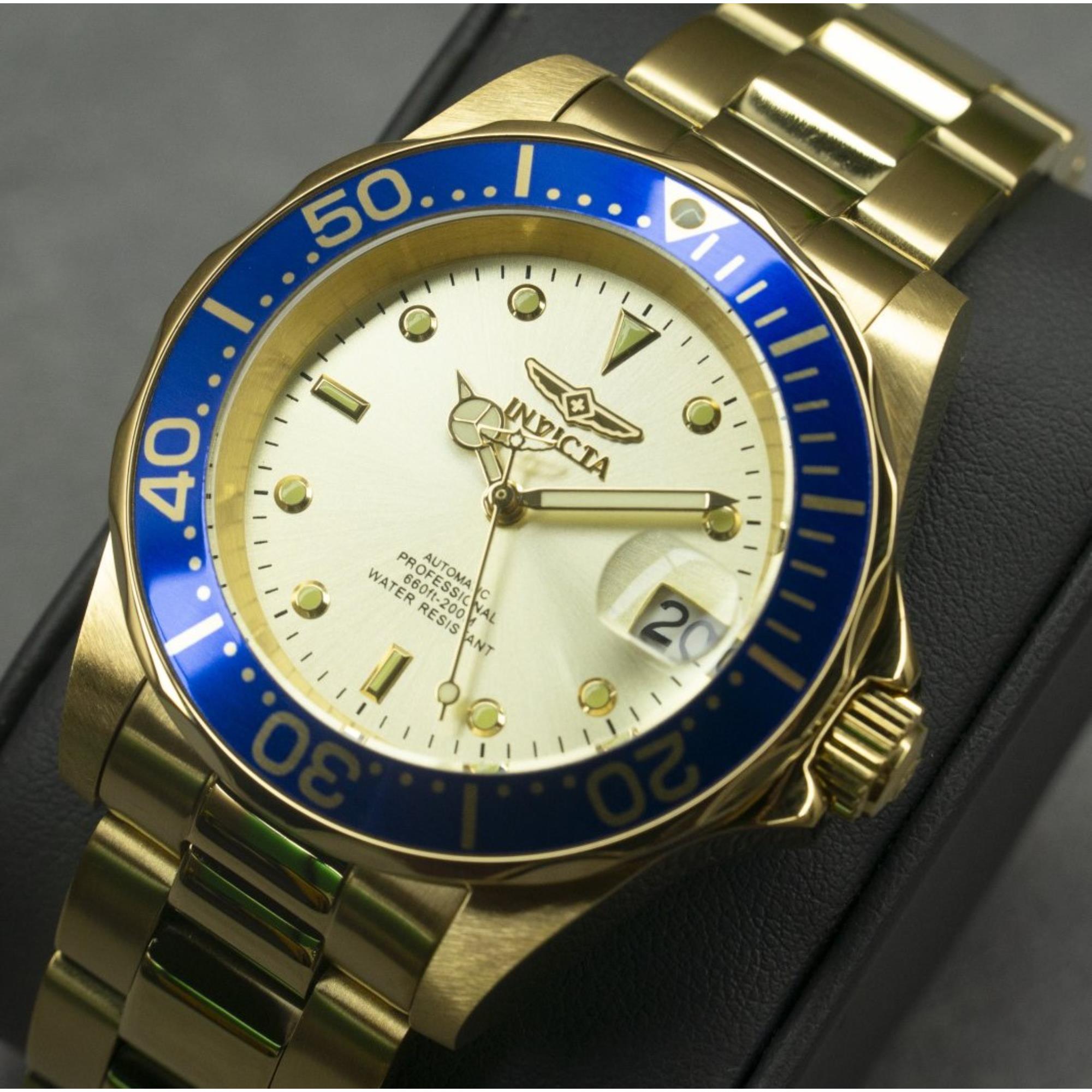 Invicta Pro Diver Automatic Champagne Dial Steel Strap Men's Watch 9743