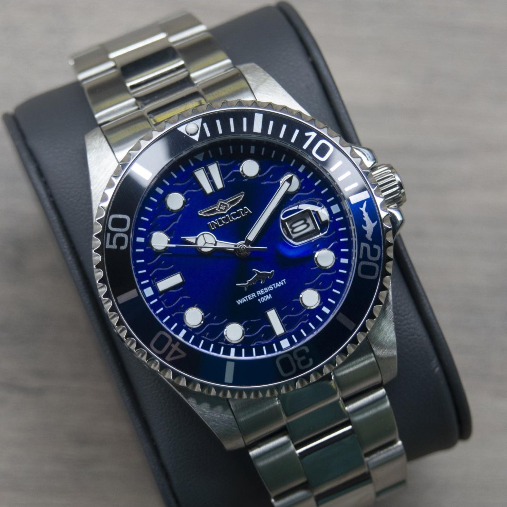 Invicta Pro Diver Quartz Blue Dial Steel Strap Men's Watch 44716