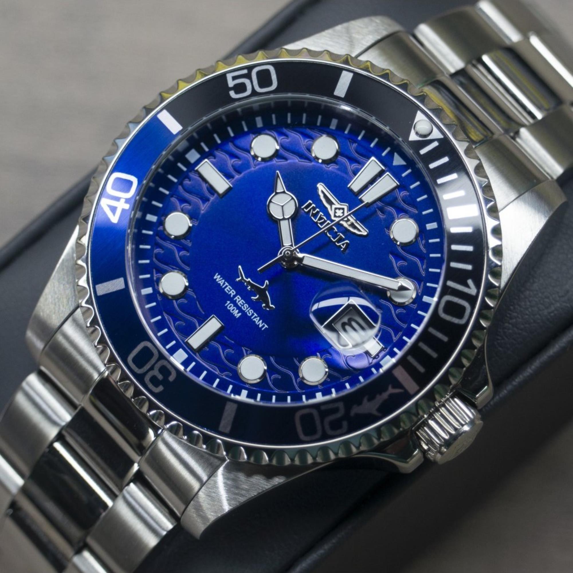 Invicta Pro Diver Quartz Blue Dial Steel Strap Men's Watch 44716