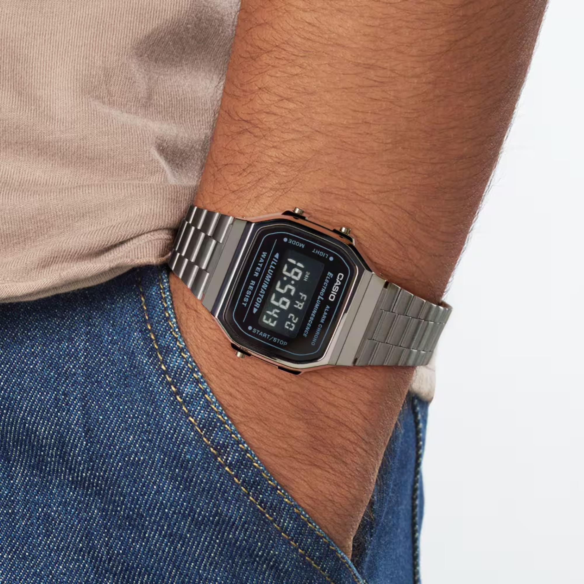 Casio Vintage Quartz Digital Steel Strap Unisex Watch A168WEGG-1BEF