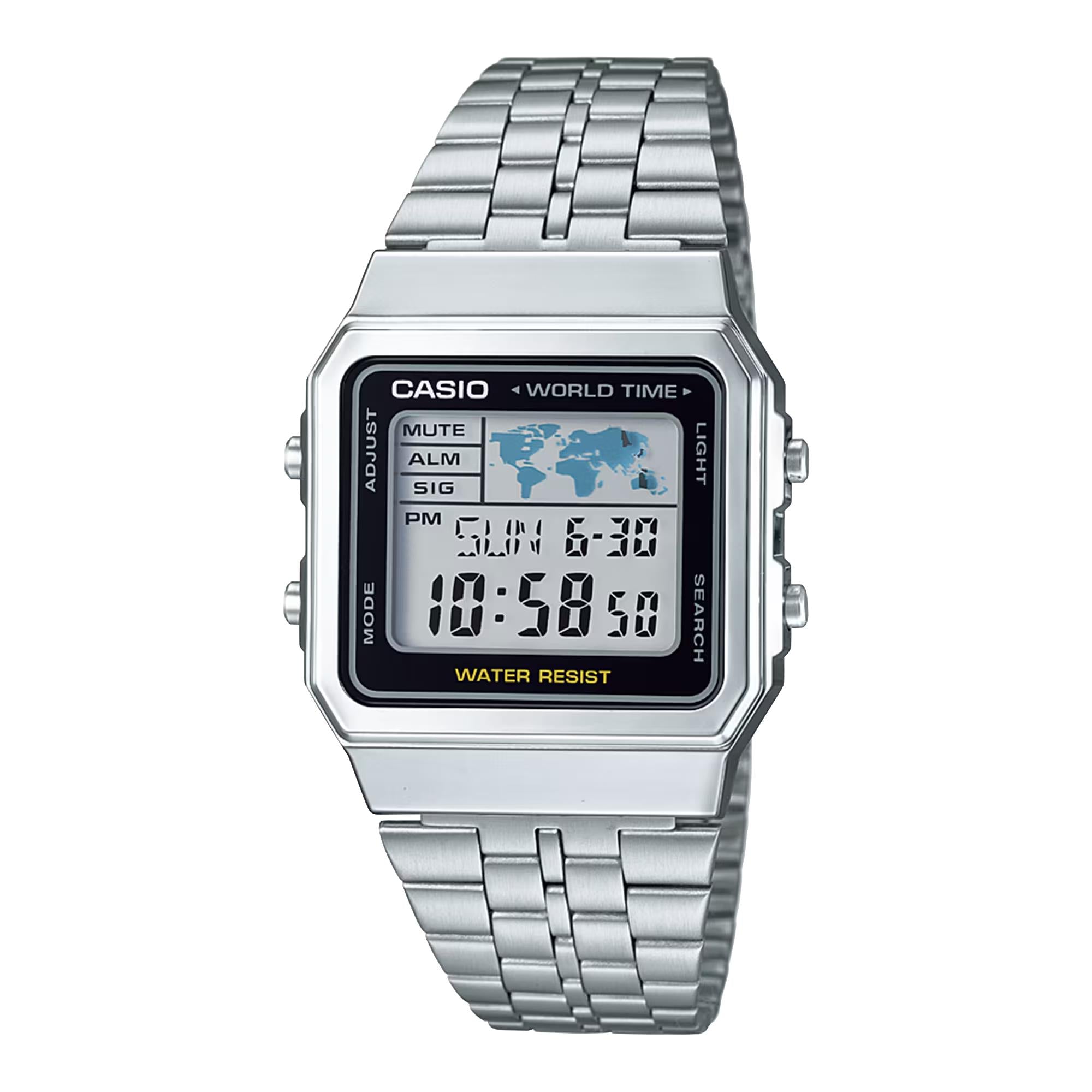 Casio Vintage Quartz Digital Steel Strap Unisex Watch A500WEA-1EF
