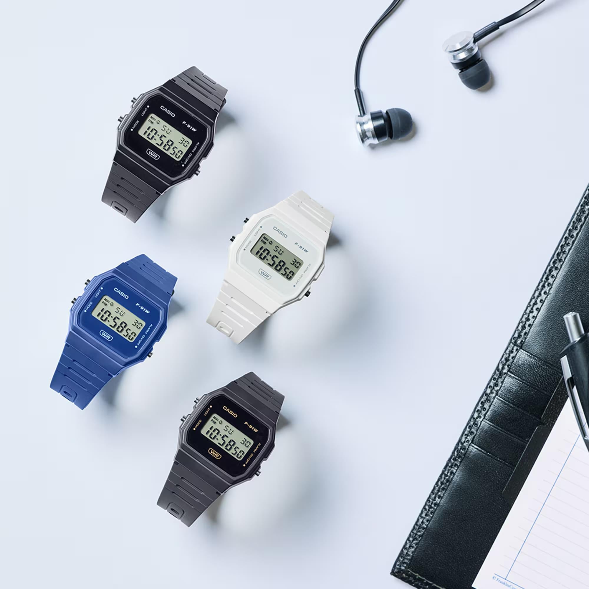 Casio Vintage Quartz Digital Resin Strap Unisex Watch F-91WB-7AEF