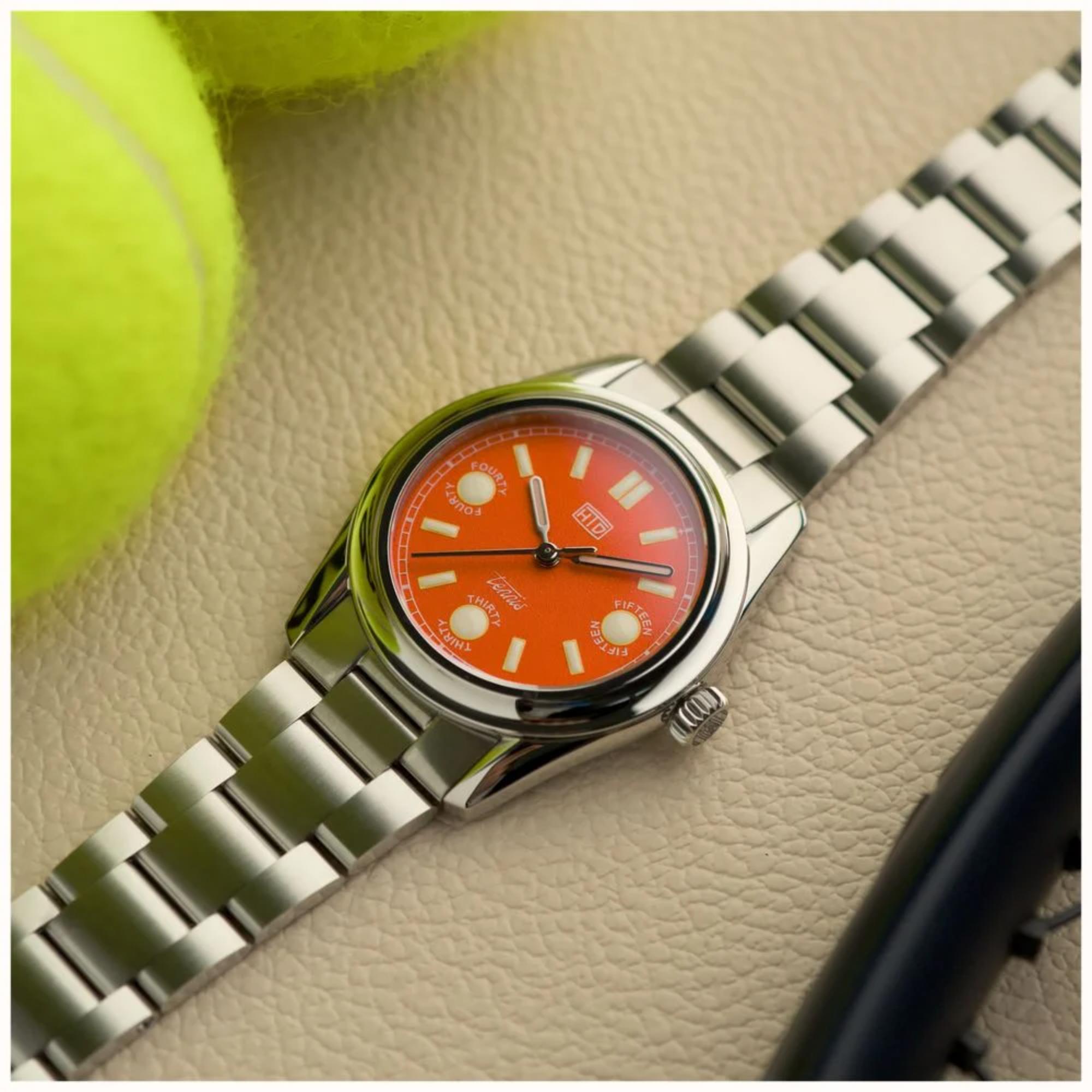 HTD Tennis Terra Automatic Orange Dial Steel Strap Unisex Sports Watch T23S01_T