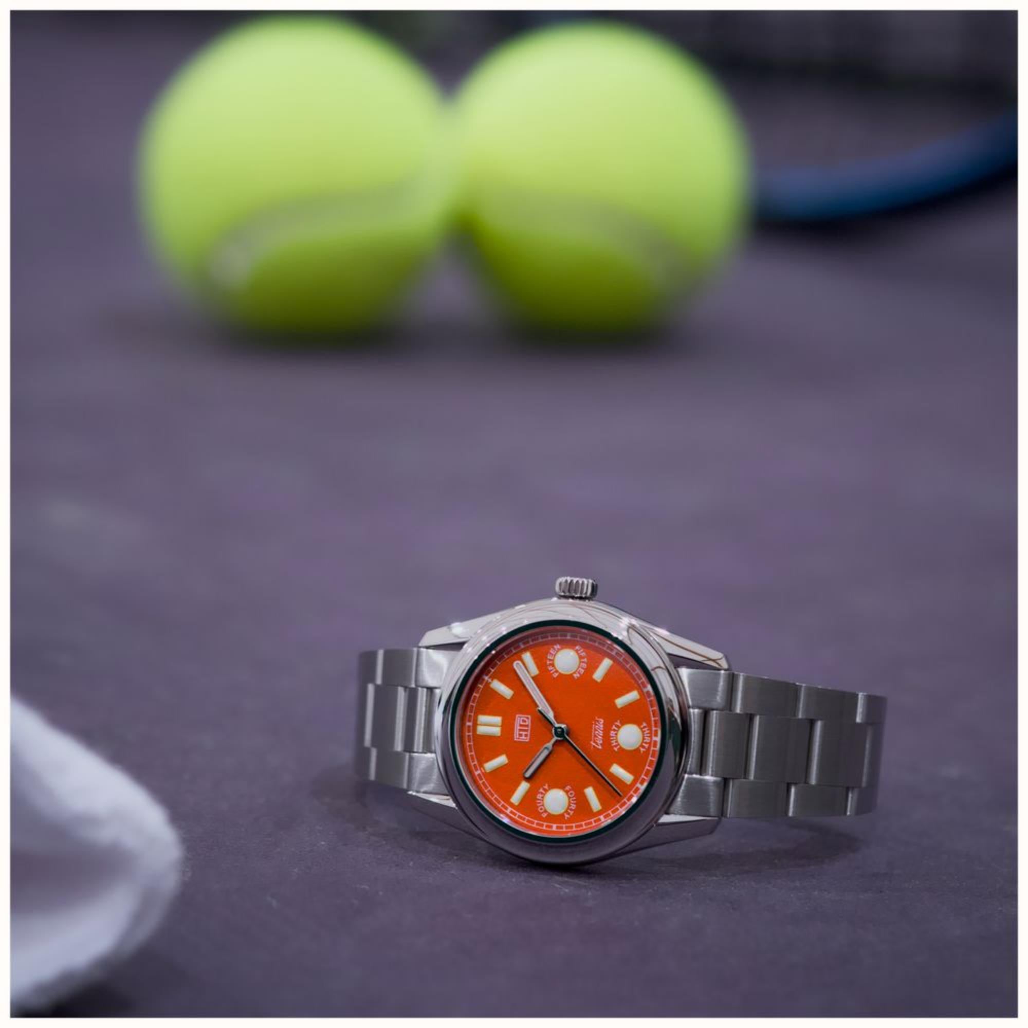 HTD Tennis Terra Automatic Orange Dial Steel Strap Unisex Sports Watch T23S01_T