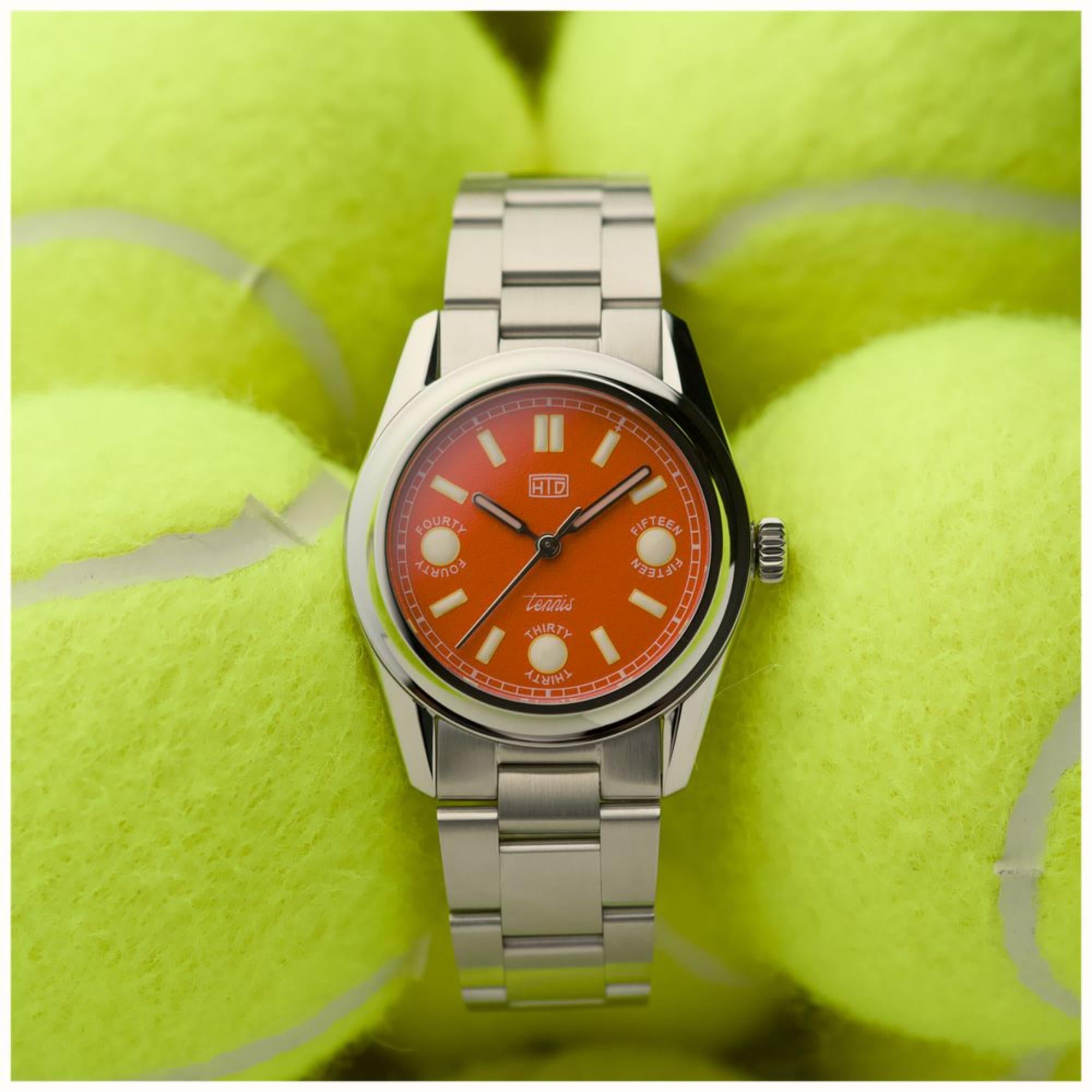 HTD Tennis Terra Automatic Orange Dial Steel Strap Unisex Sports Watch T23S01_T