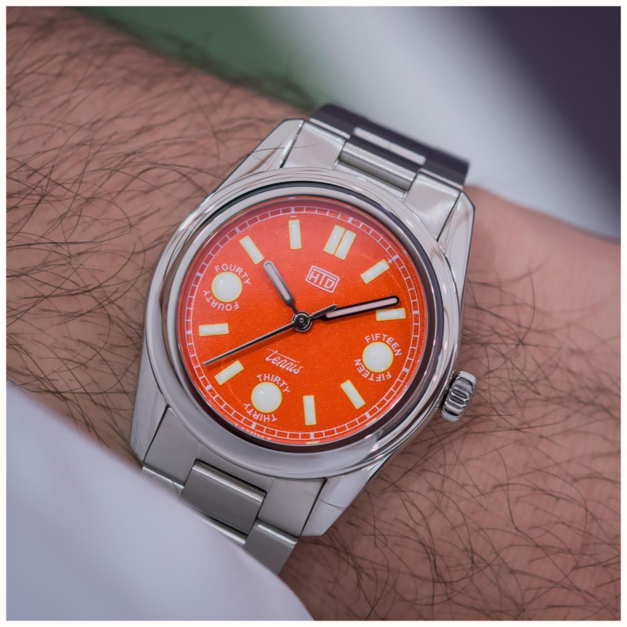 HTD Tennis Terra Automatic Orange Dial Steel Strap Unisex Sports Watch T23S01_T