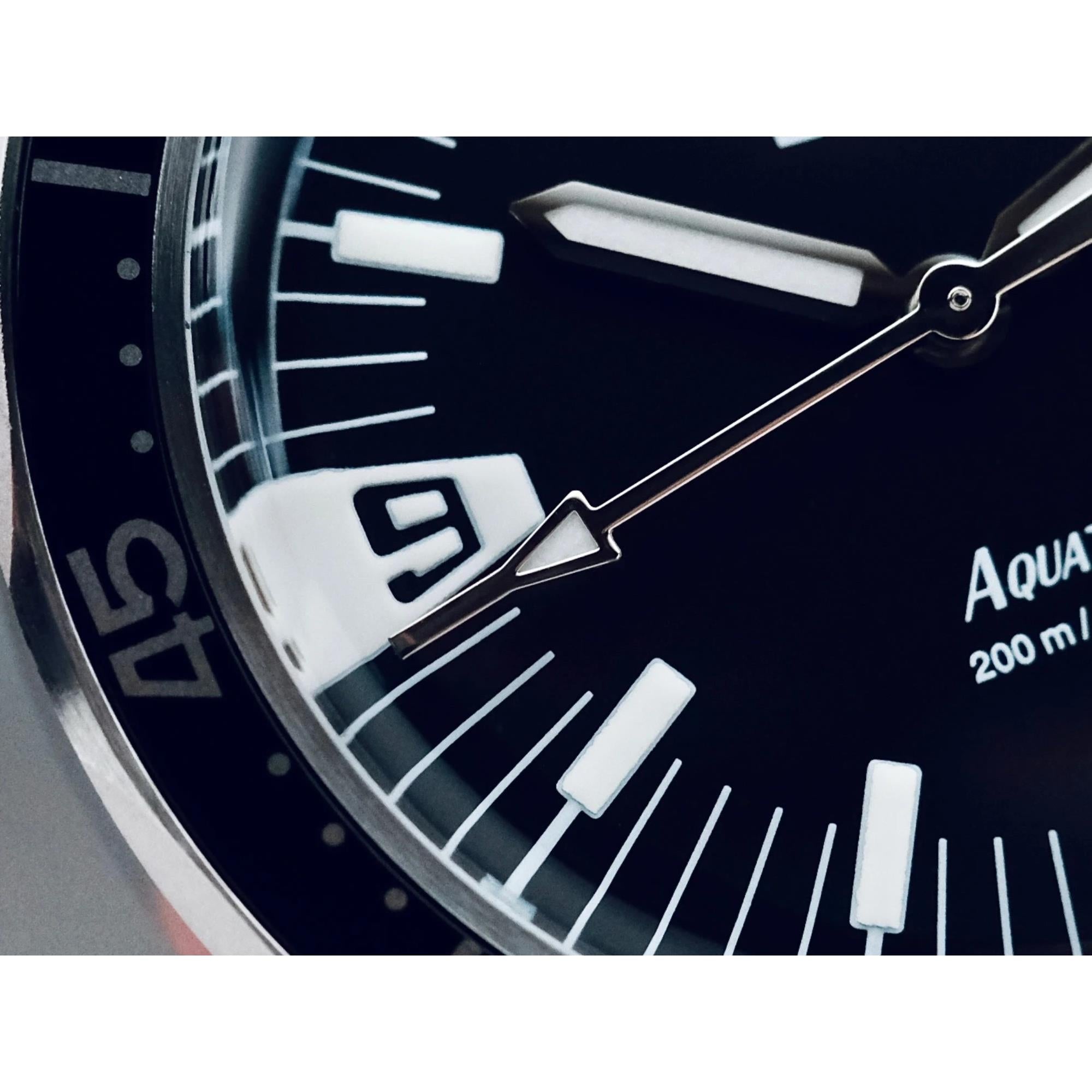 HTD Aquatic Spaceboy Automatic Black Dial Steel Strap Men's Watch A25F09S