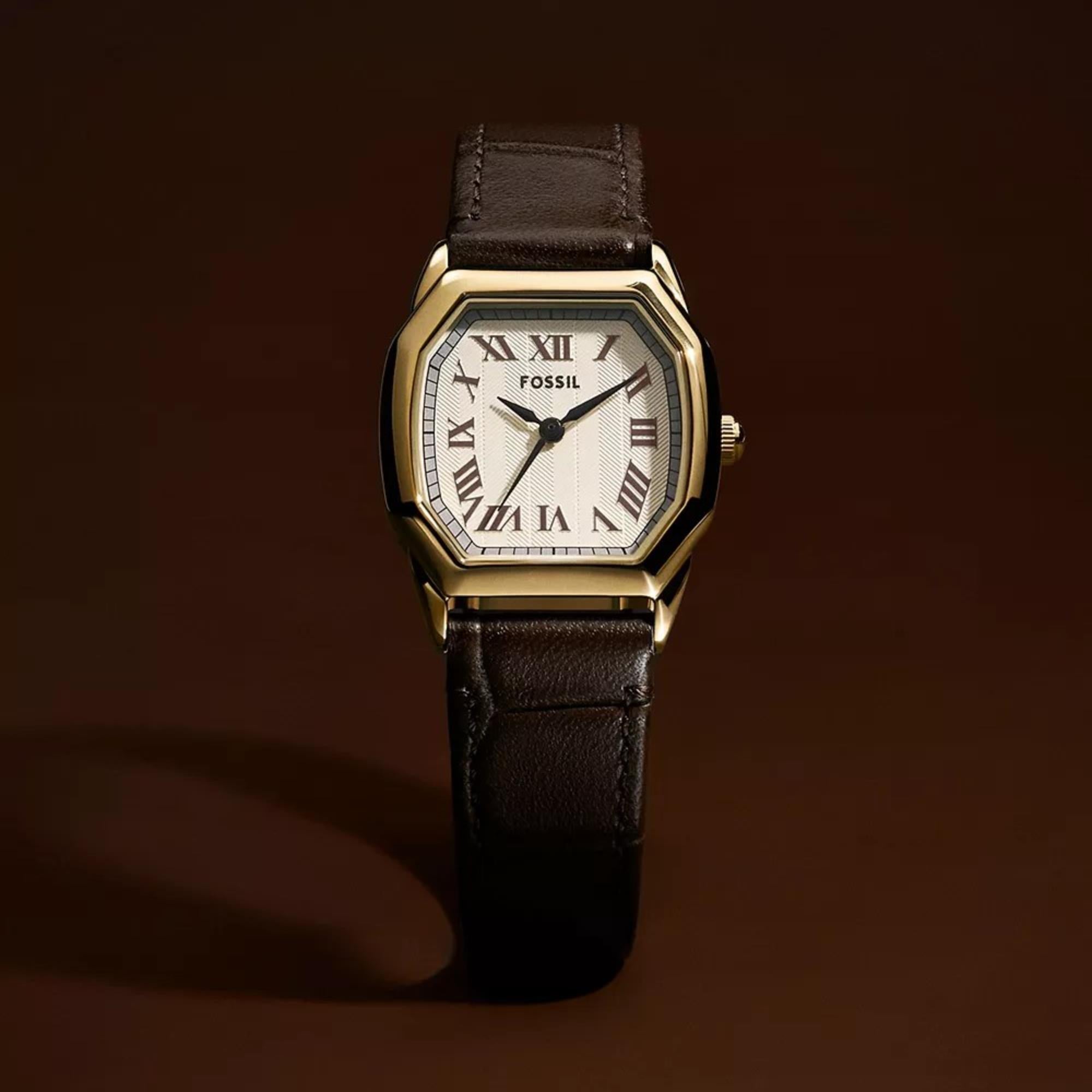 Fossil Harlow Quartz Cream Dial Leather Strap Women's Watch ES5426