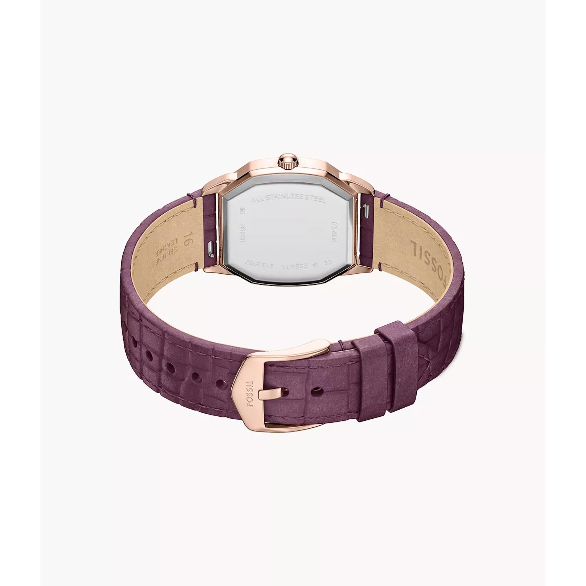 Fossil Harlow Quartz Cream Dial Leather Strap Women's Watch ES5428