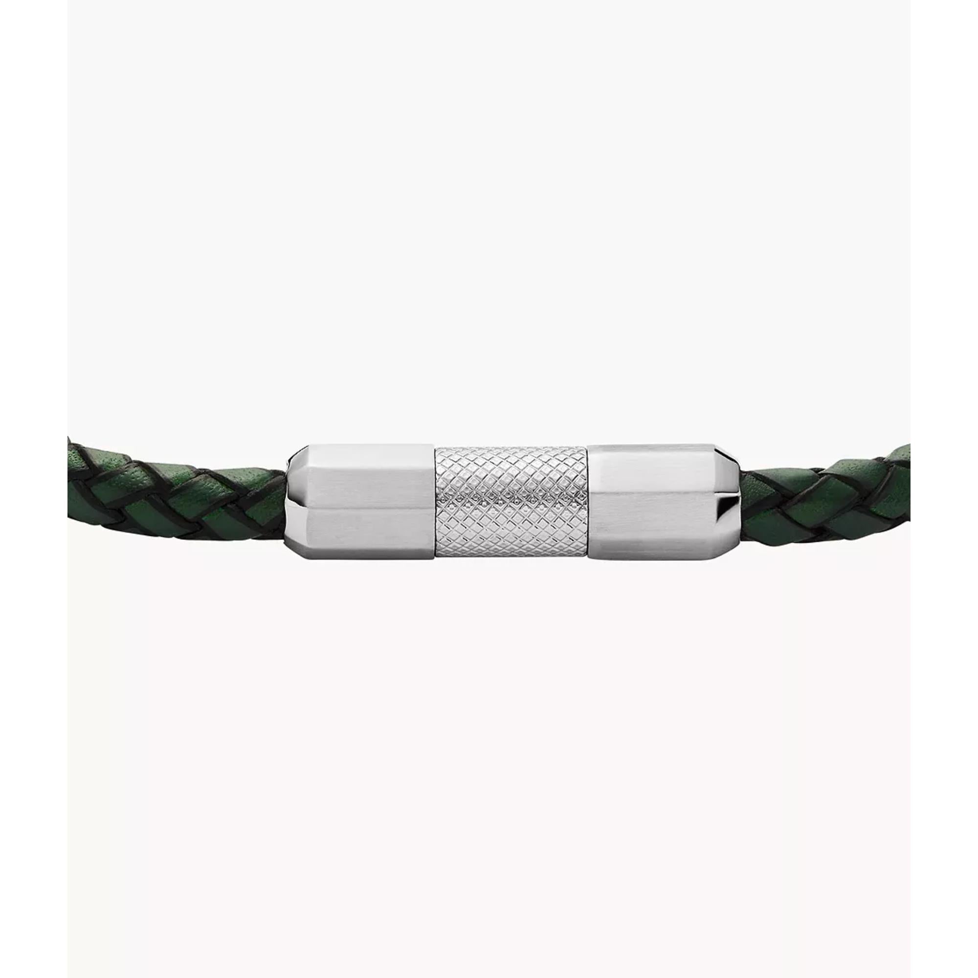 Fossil Knurled Texture Leather Men's Bracelet JF04919040