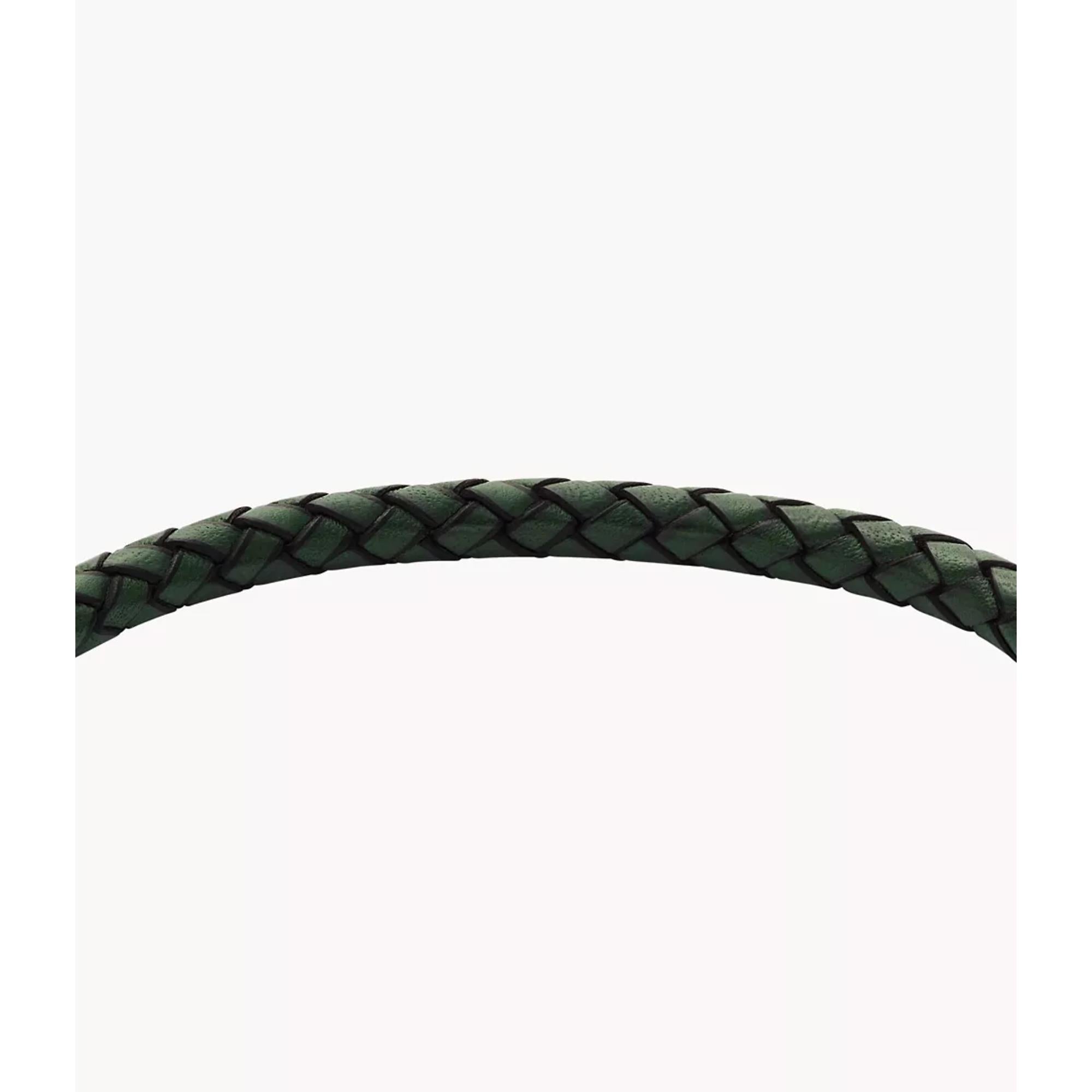 Fossil Knurled Texture Leather Men's Bracelet JF04919040