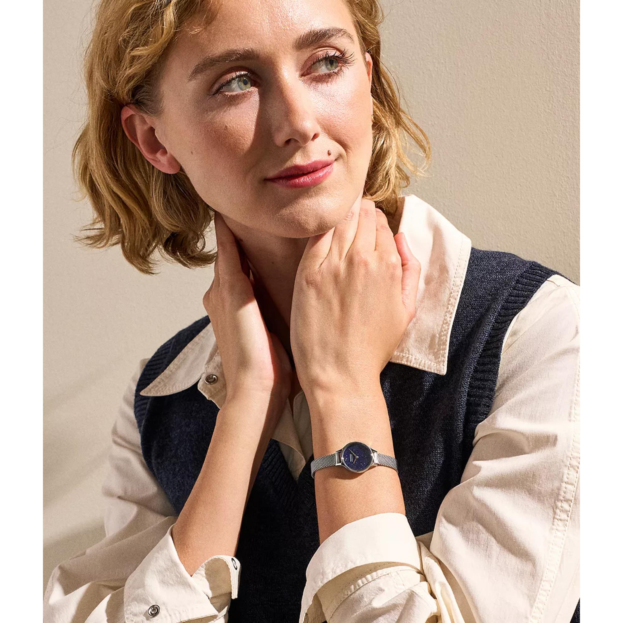 Skagen Anita Micro Quartz Blue Dial Steel Strap Women's Watch SKW3172