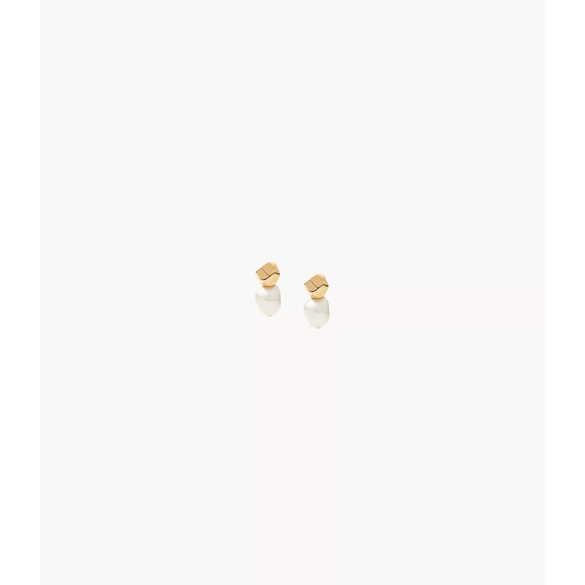Skagen Agnethe Pearl Gold-Tone Stainless Steel Stud Women's Earrings SKJ1881710