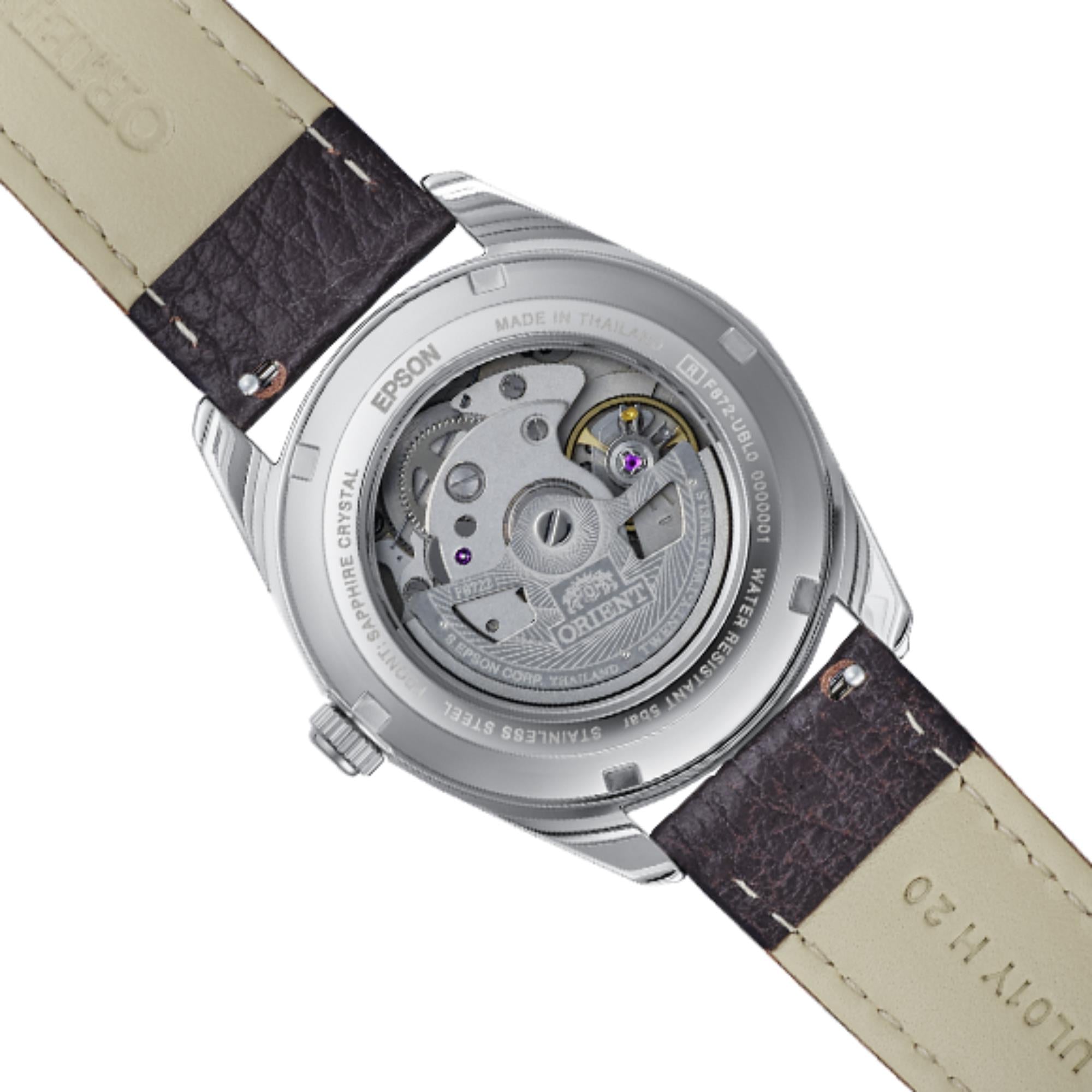 Orient Contemporary Stretto Date Automatic Brown Dial Leather Strap Men's Watch RA-AC0R03Y30B