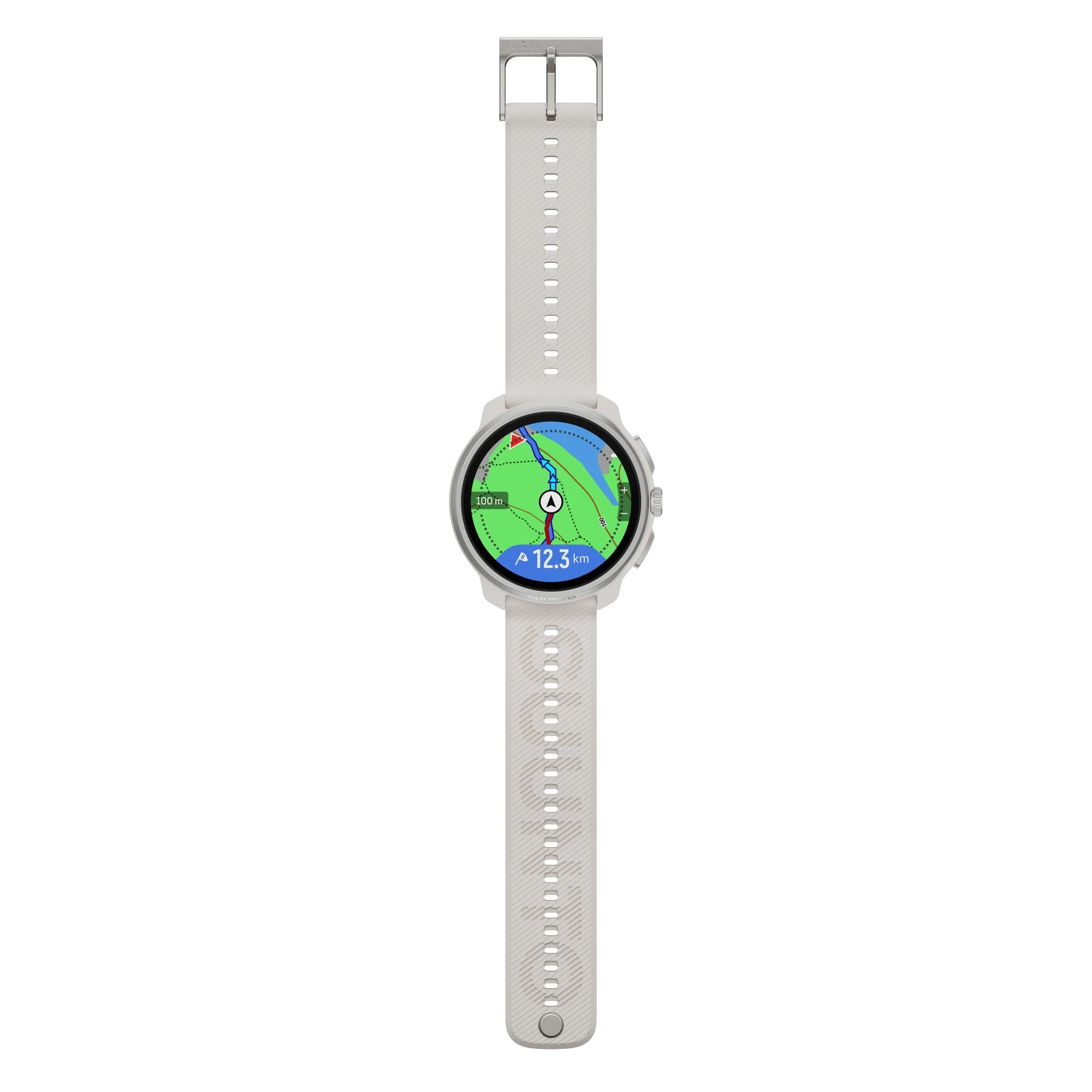 Suunto Race 2 Feather Gray AMOLED Digital Silicone Strap Unisex Smart Fitness Watch SS051201000