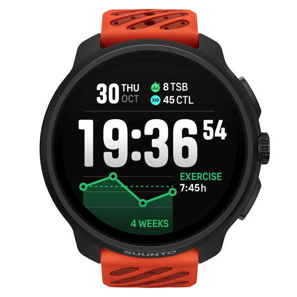 Suunto Race 2 Coral Orange AMOLED Digital Silicone Strap Unisex Smart Fitness Watch SS051241000