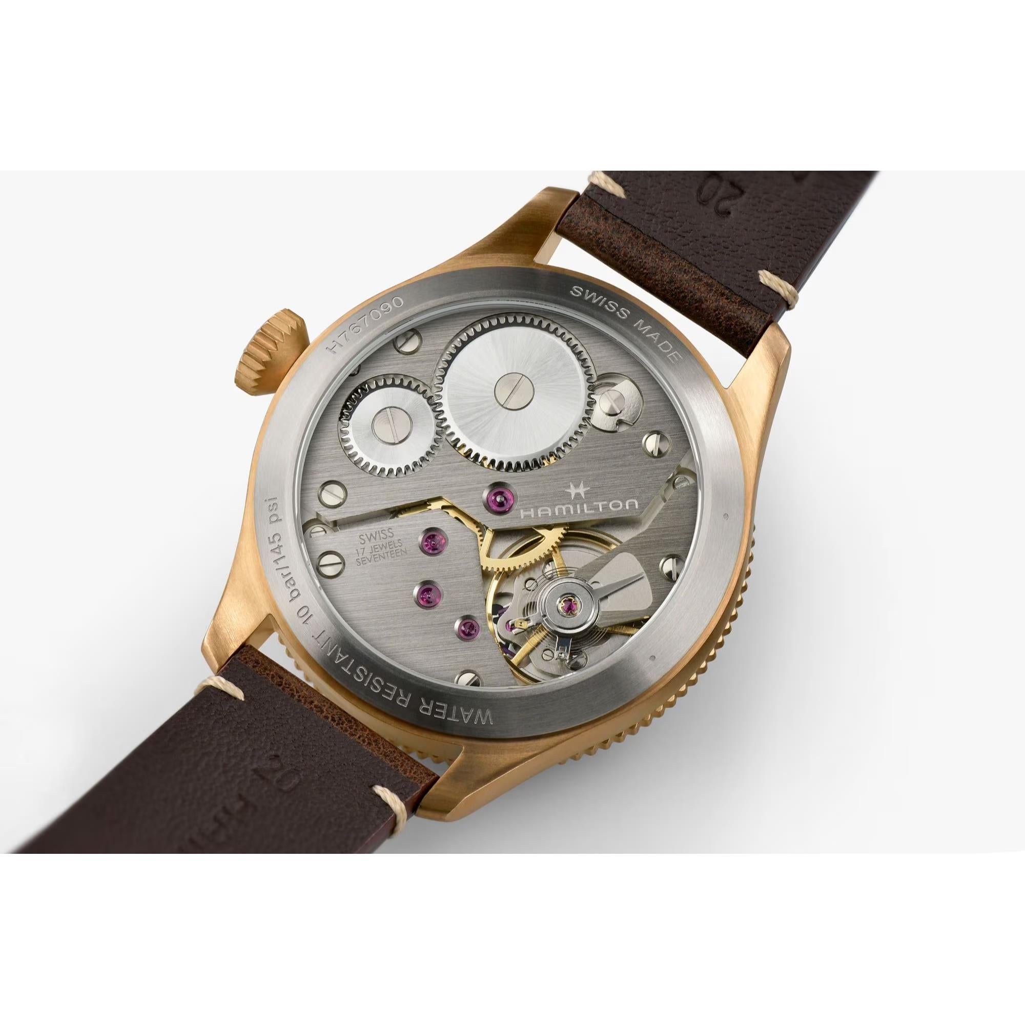 Hamilton Khaki Aviation Pilot Pioneer Mechanical White Dial Leather Strap Men's Watch H76709510