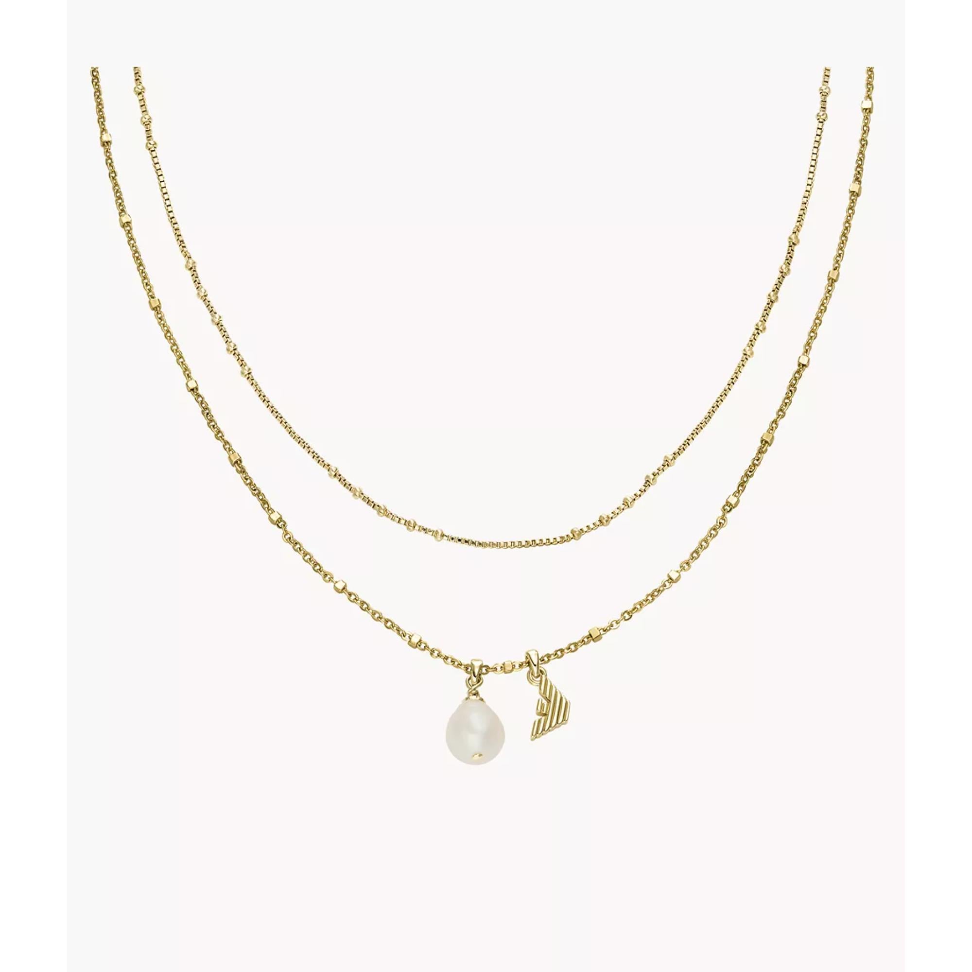 Emporio Armani Gold-Tone Brass Pendant Women's Necklace EGS3273710