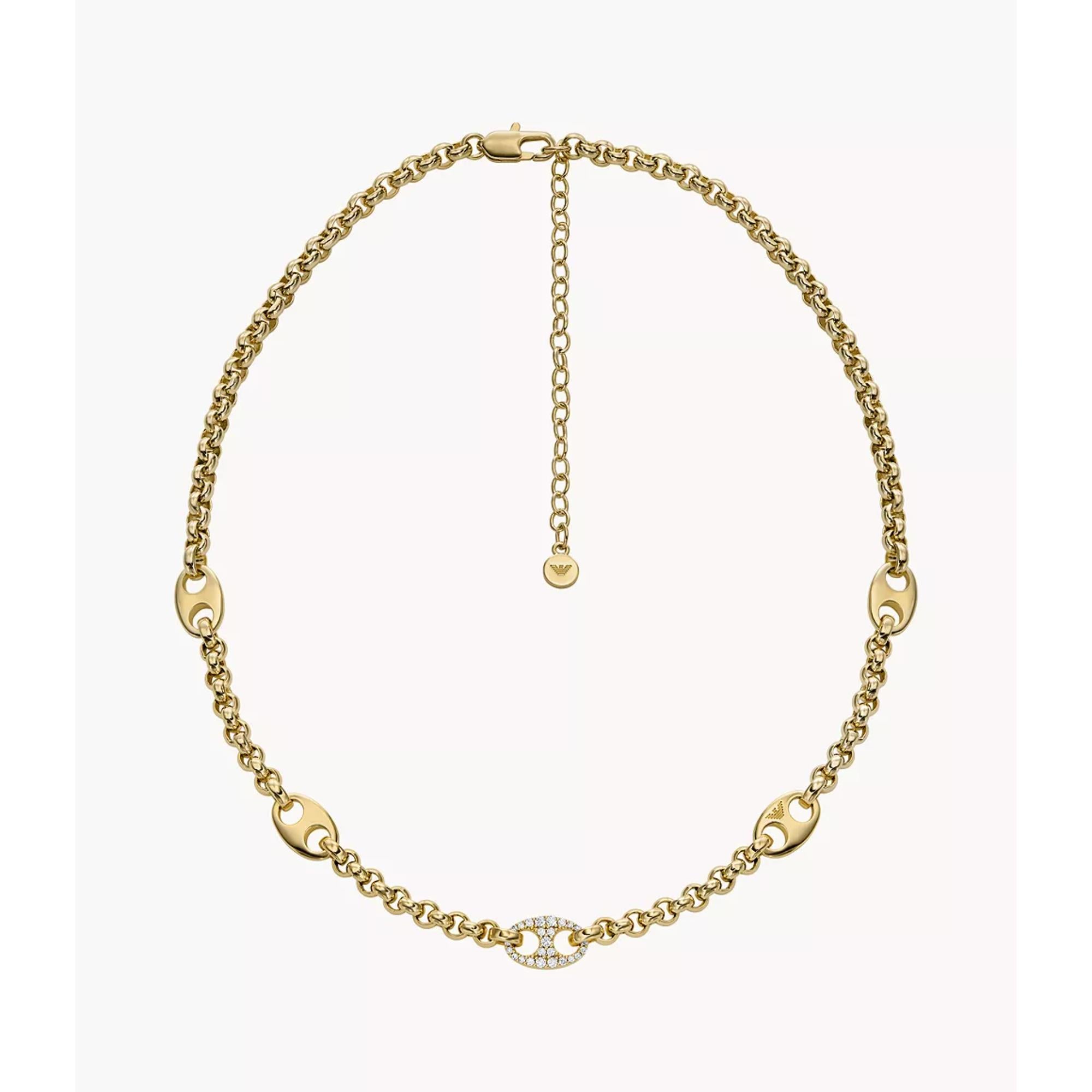 Emporio Armani Gold-Tone Brass Station Women's Necklace EGS3269710