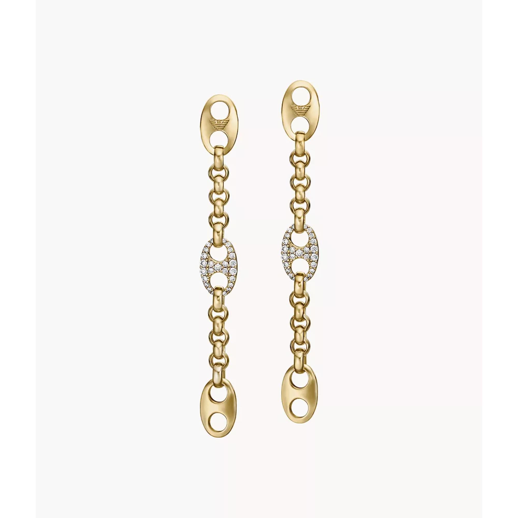 Emporio Armani Gold-Tone Brass Drop Women's Earrings EGS3272710