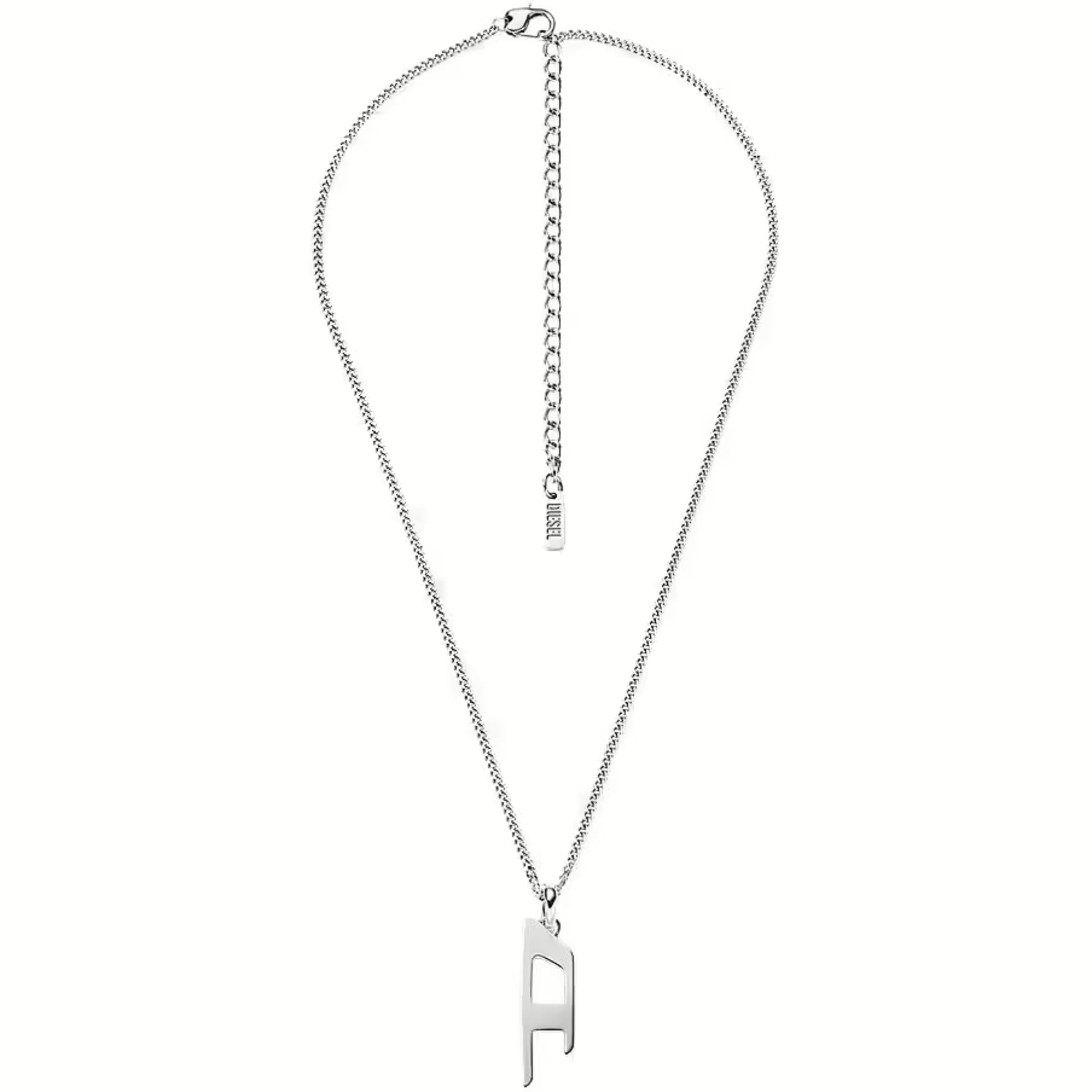 Diesel Stainless Steel D Logo Pendant Unisex Necklace DX1625040