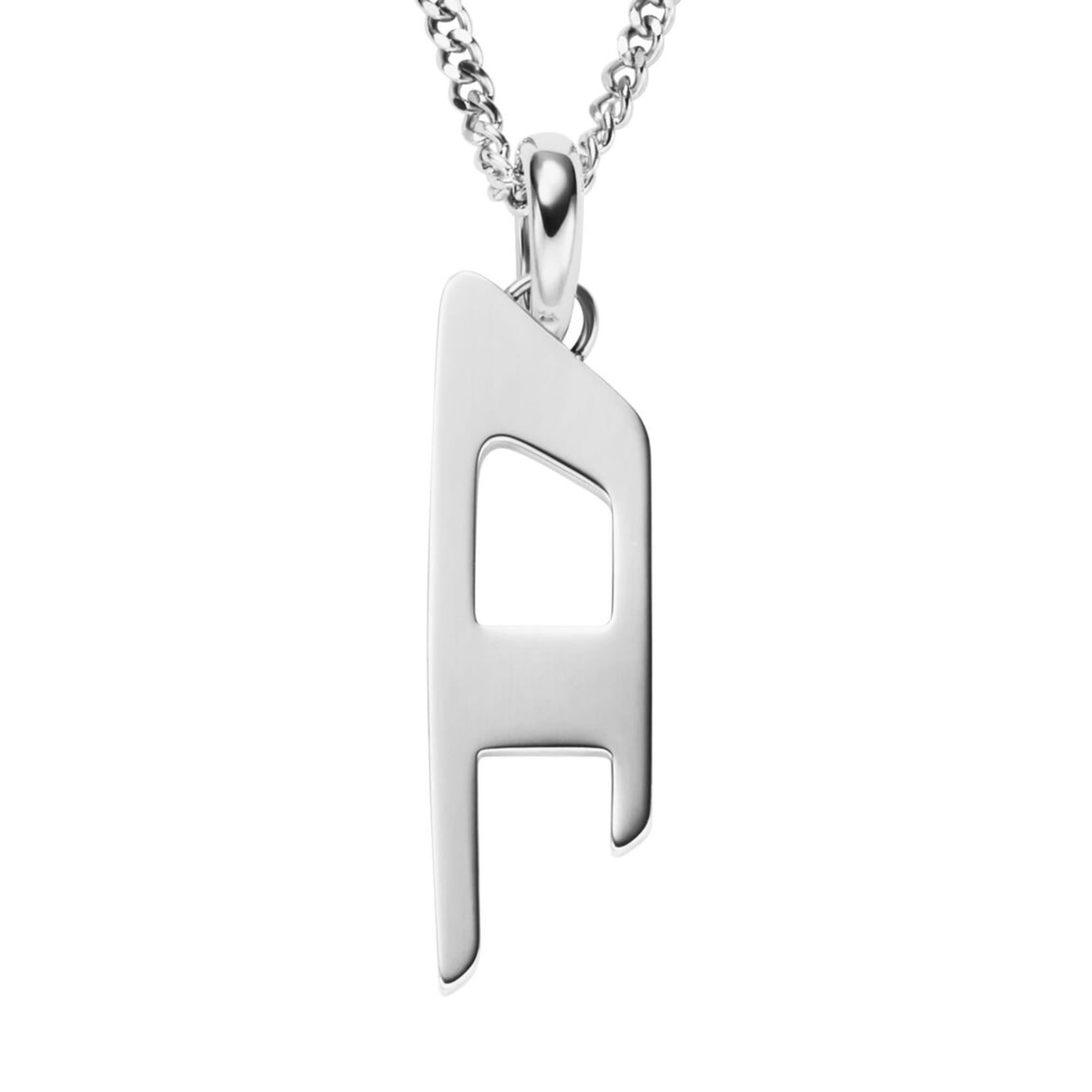 Diesel Stainless Steel D Logo Pendant Unisex Necklace DX1625040