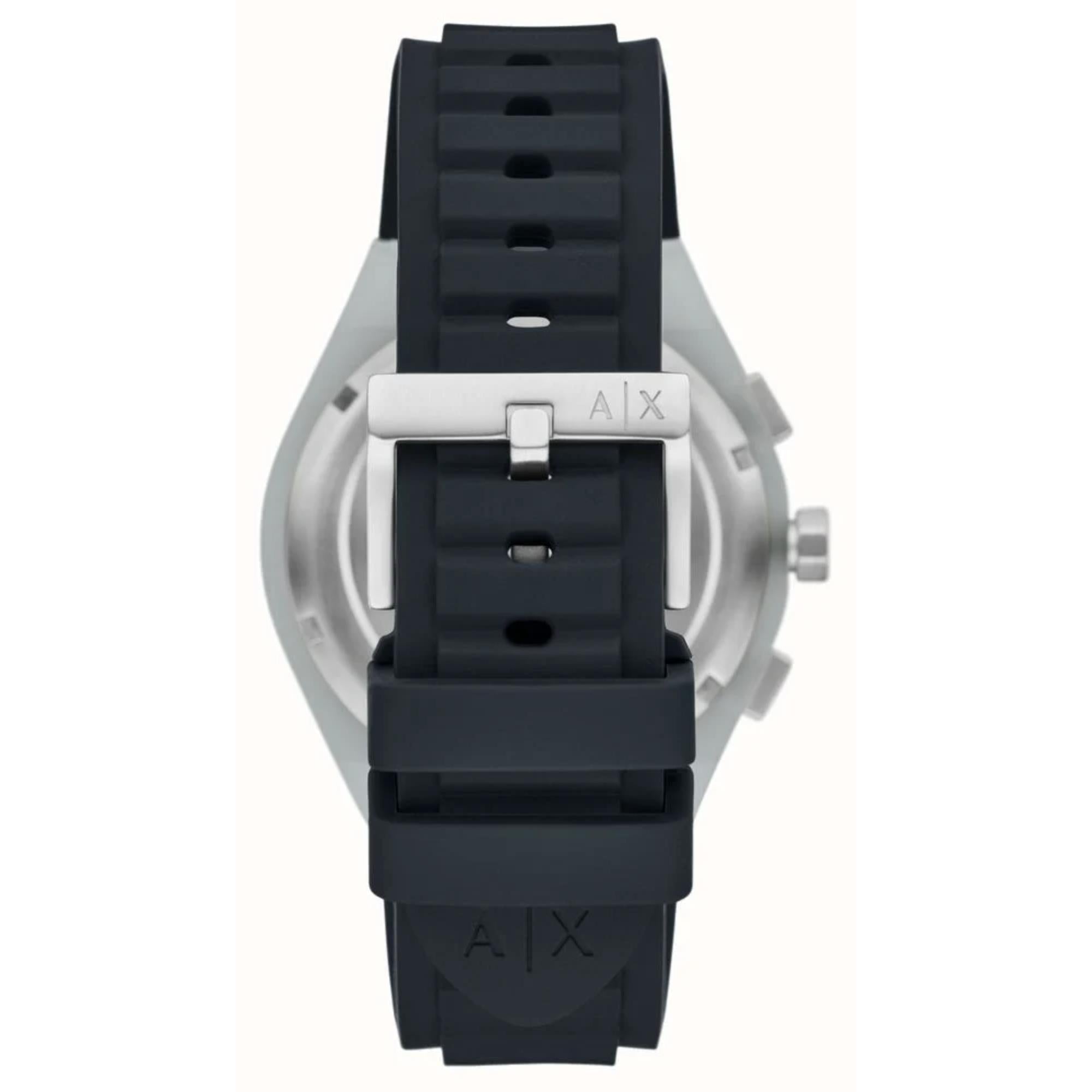 Armani Exchange Sync Chronograph Quartz Blue Dial Silicone Strap Men's Watch AX4172