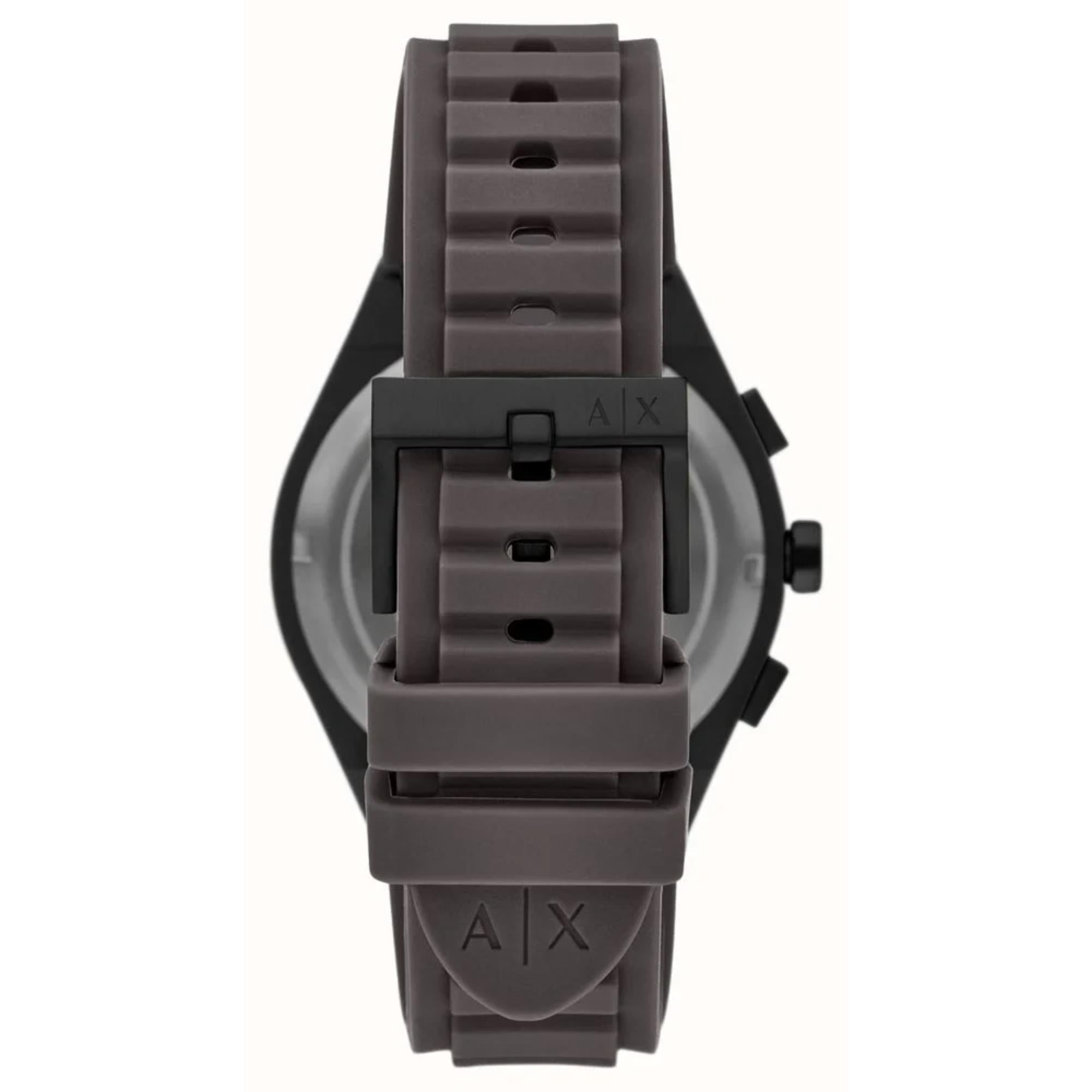 Armani Exchange Sync Chronograph Quartz Grey Dial Silicone Strap Men's Watch AX4191