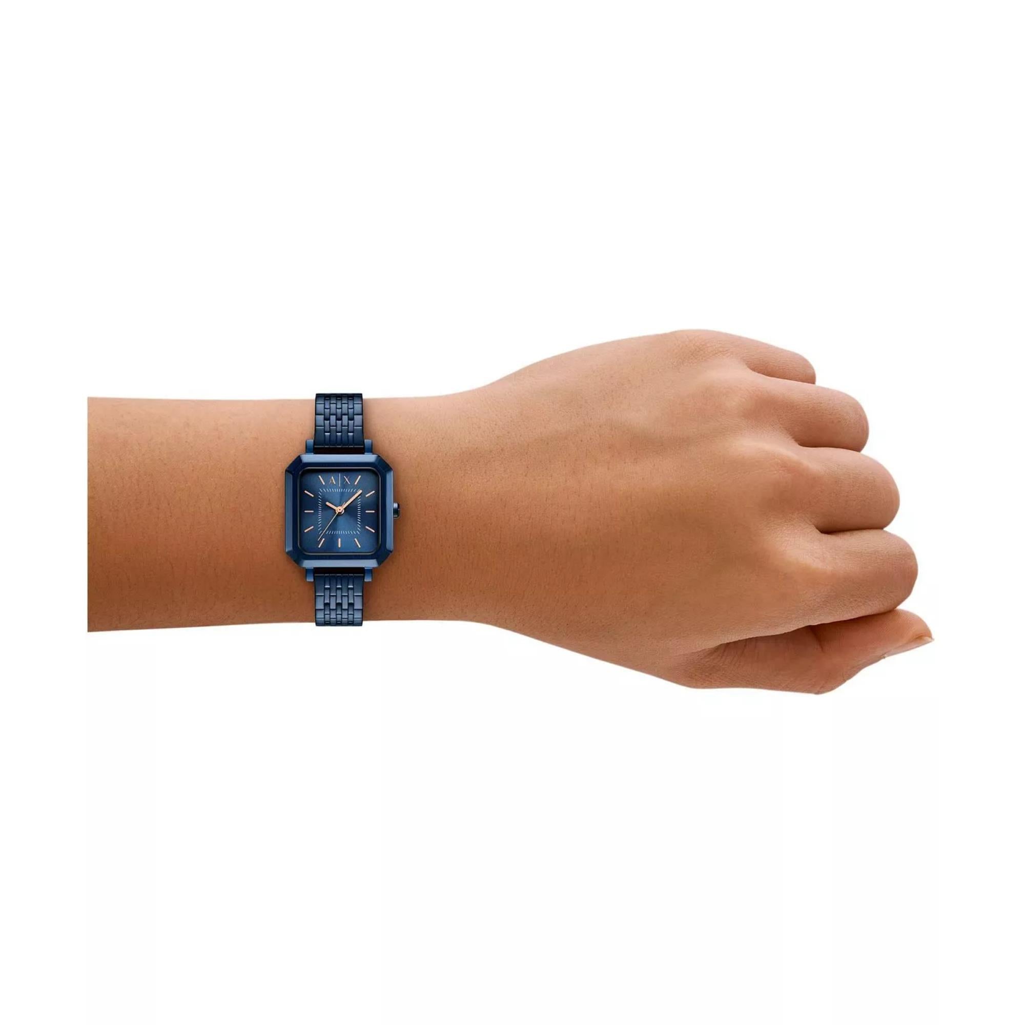 Armani Exchange Leila Quartz Blue Dial Steel Strap Women's Watch AX5730