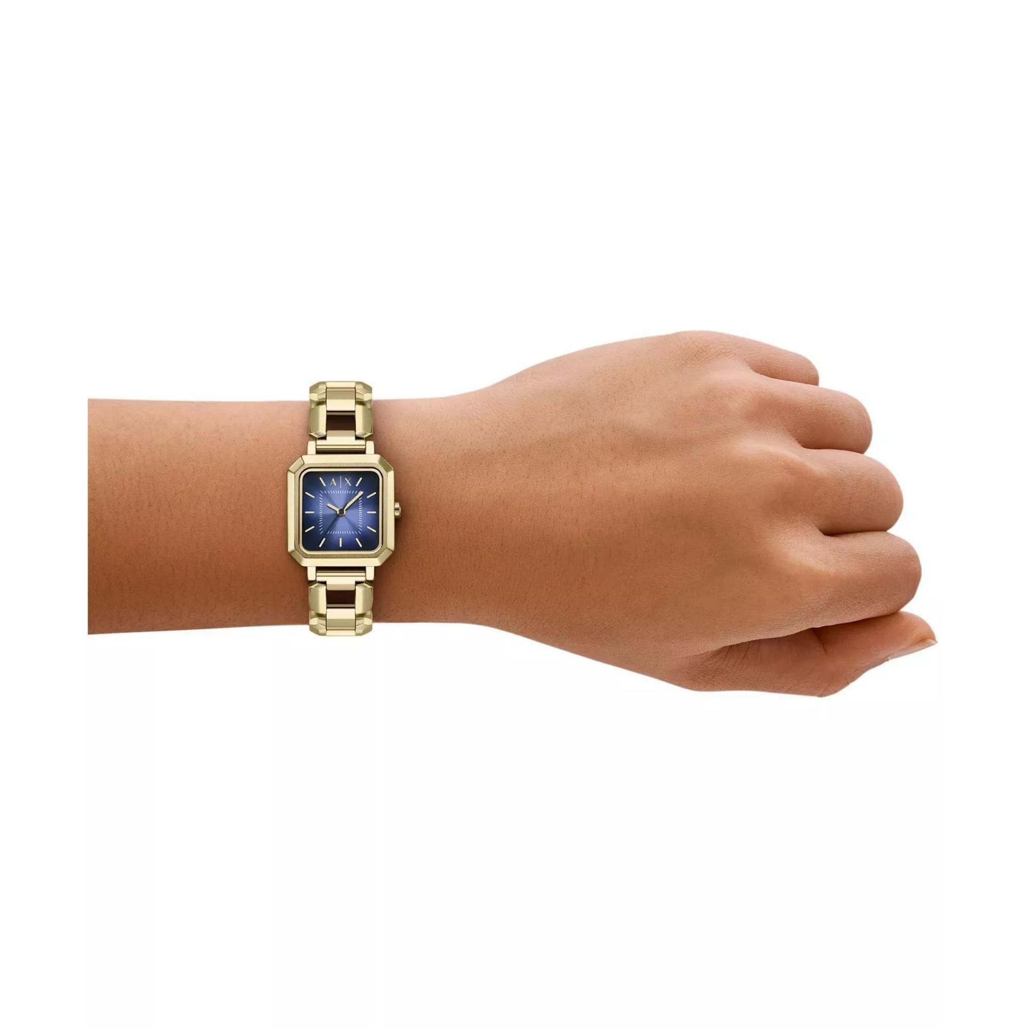 Armani Exchange Leila Quartz Blue Dial Steel Strap Women's Watch AX5735