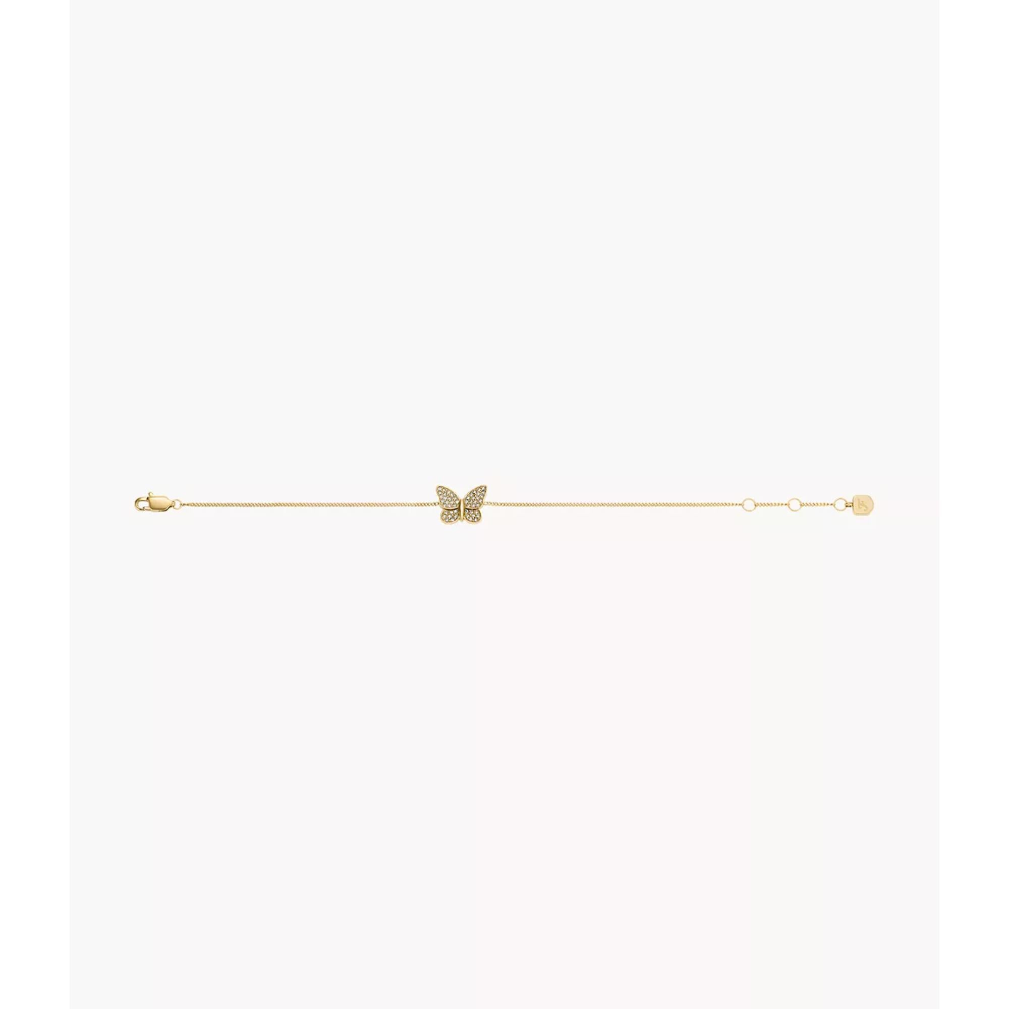 Fossil Sutton Pavé Butterfly Gold-Tone Stainless Steel Women's Bracelet JF04921710