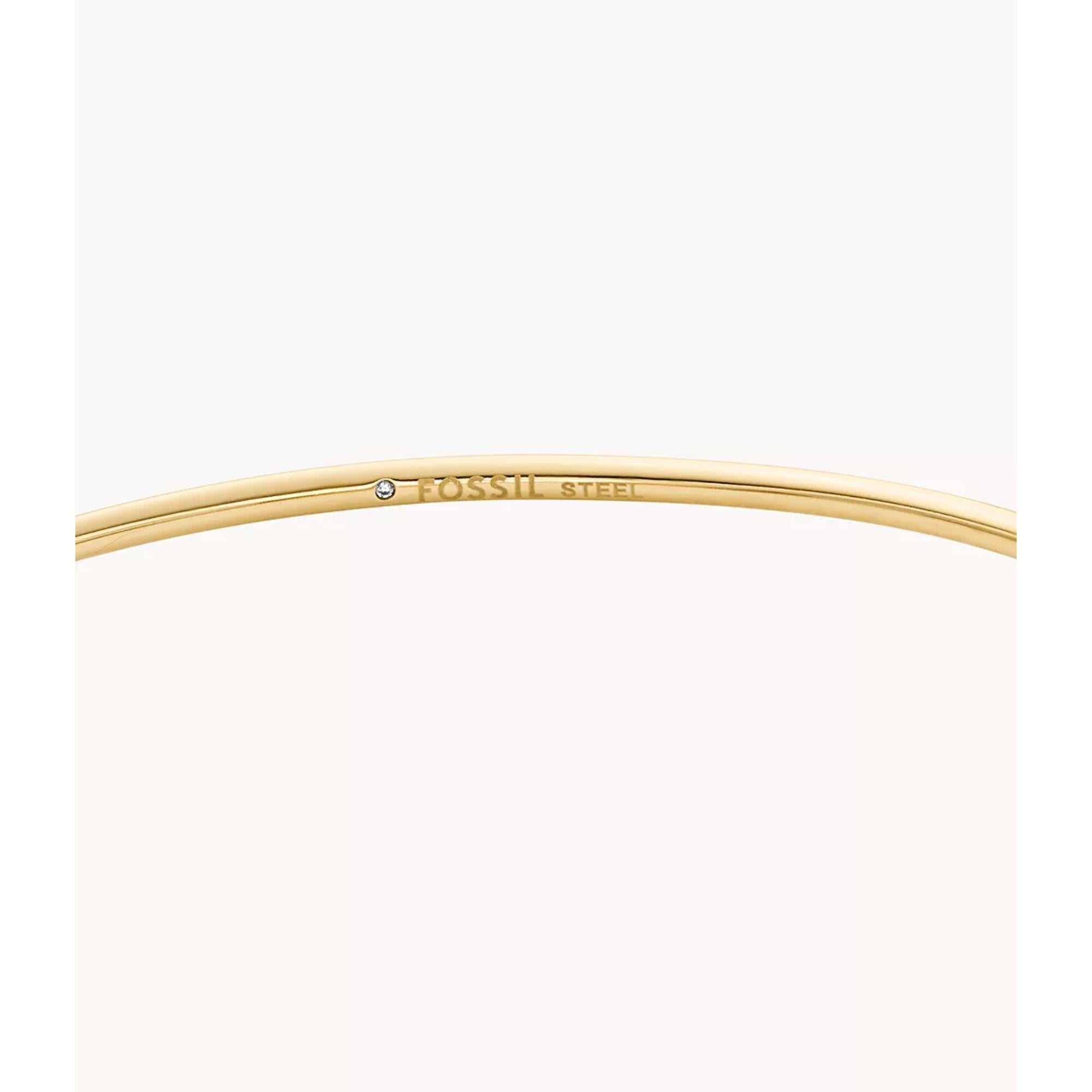 Fossil Sutton Pavé Butterfly Gold-Tone Stainless Steel Cuff Women's Bracelet JF04923710