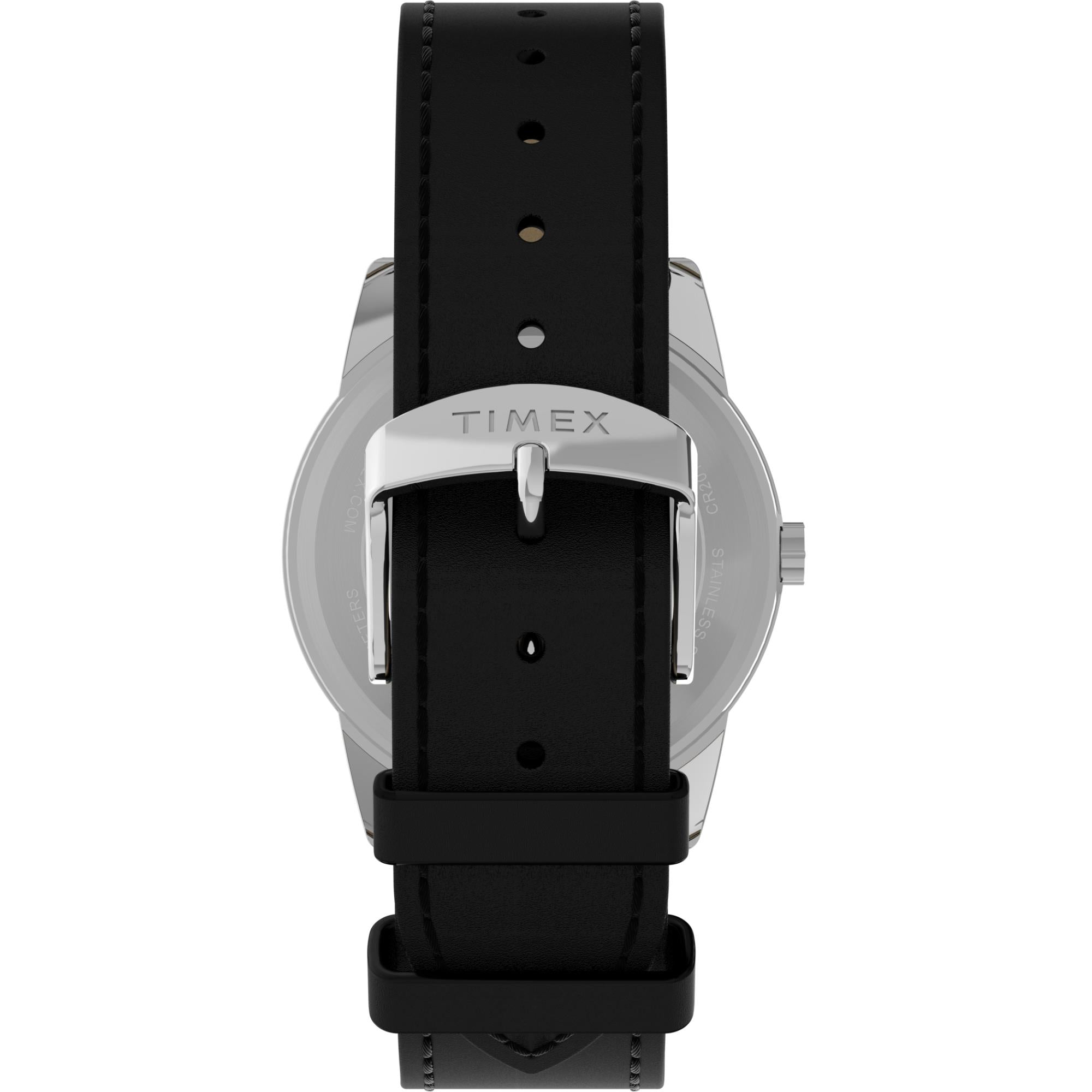 Timex Easy Reader Classic Quartz Black Dial Leather Strap Men's Watch TW2Y12800