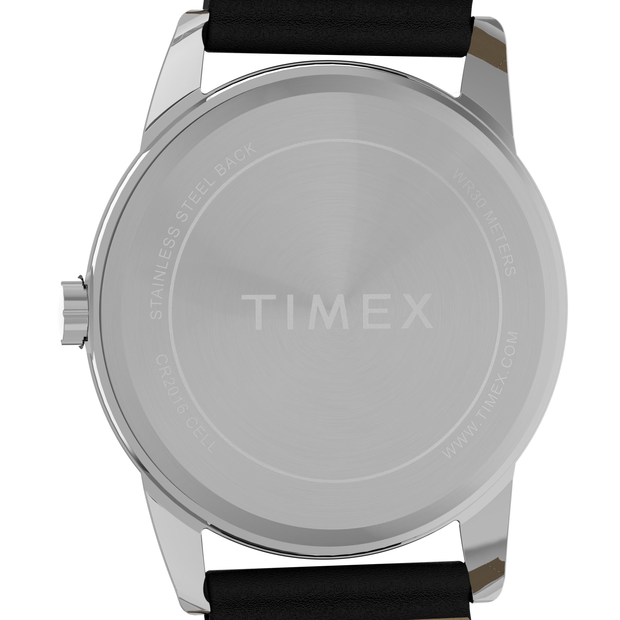 Timex Easy Reader Classic Quartz Black Dial Leather Strap Men's Watch TW2Y12800