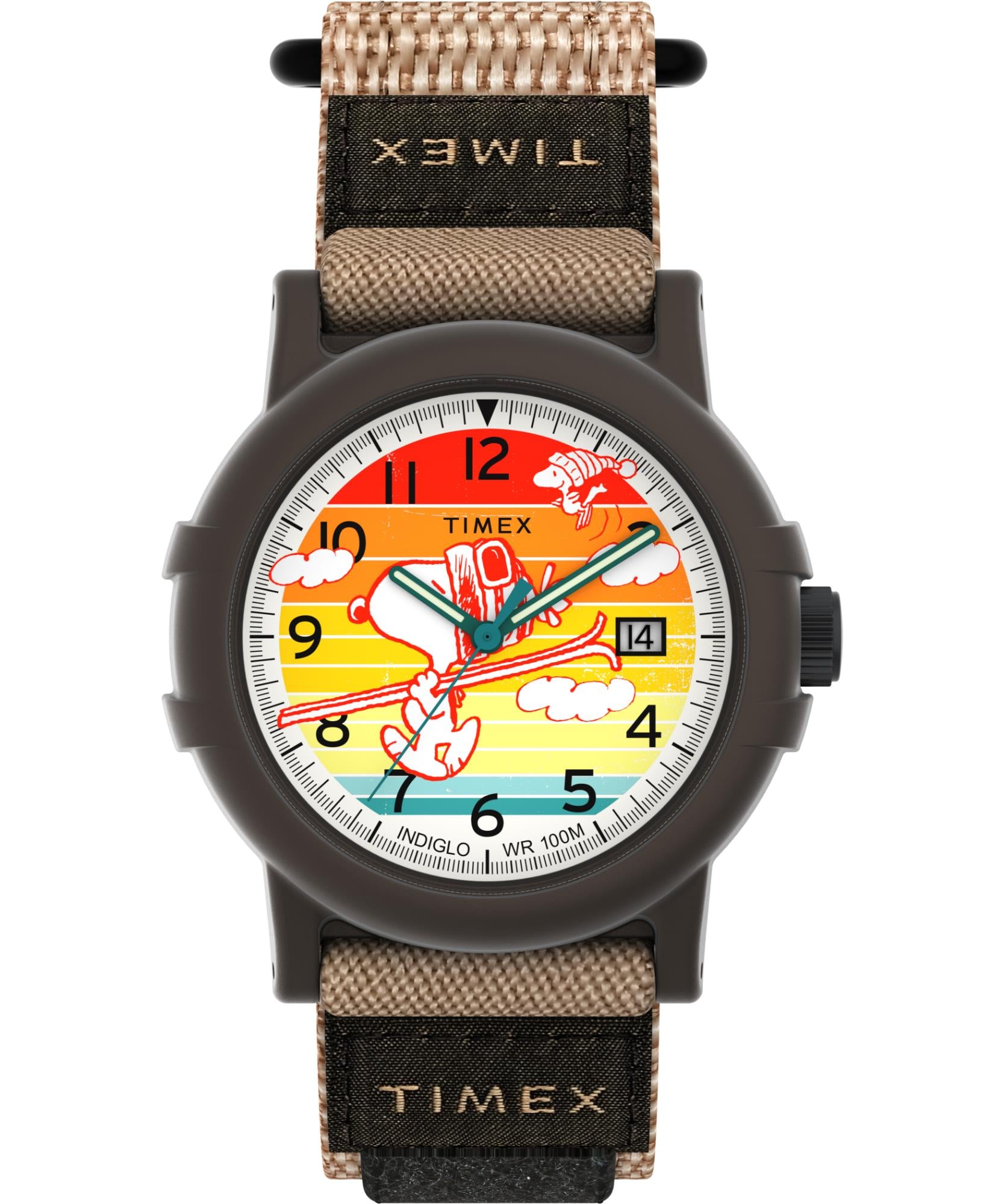 Timex X Peanuts Camper Ski Quartz Multicolour Dial Textile Strap Men's Watch TW4B34900