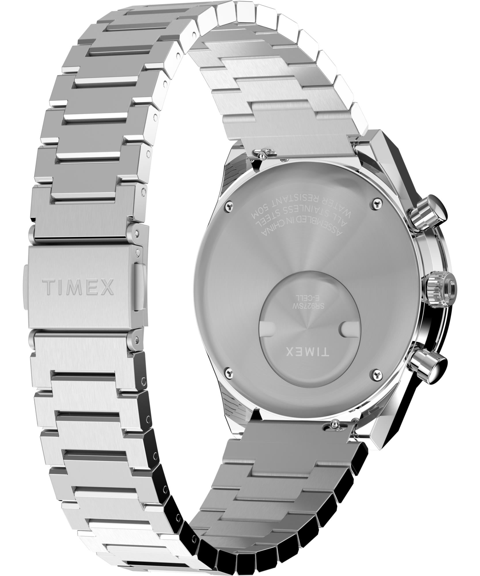 Timex Q Chronograph Quartz White Dial Steel Strap Men's Watch TW2Y36200
