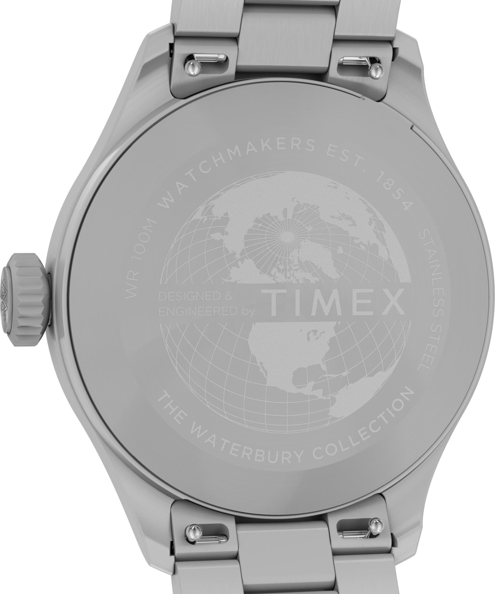 Timex Waterbury Ace Quartz Silver Dial Steel Strap Men's Watch TW2Y18800