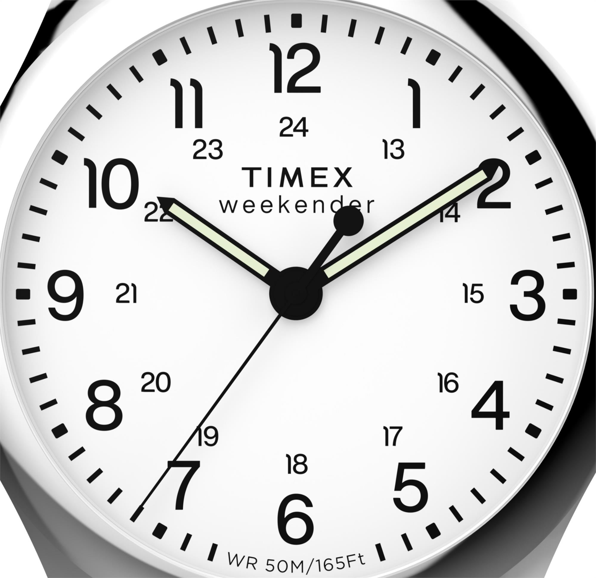 Timex Weekender New England Quartz White Dial Leather Strap Men's Watch TW2Y35800