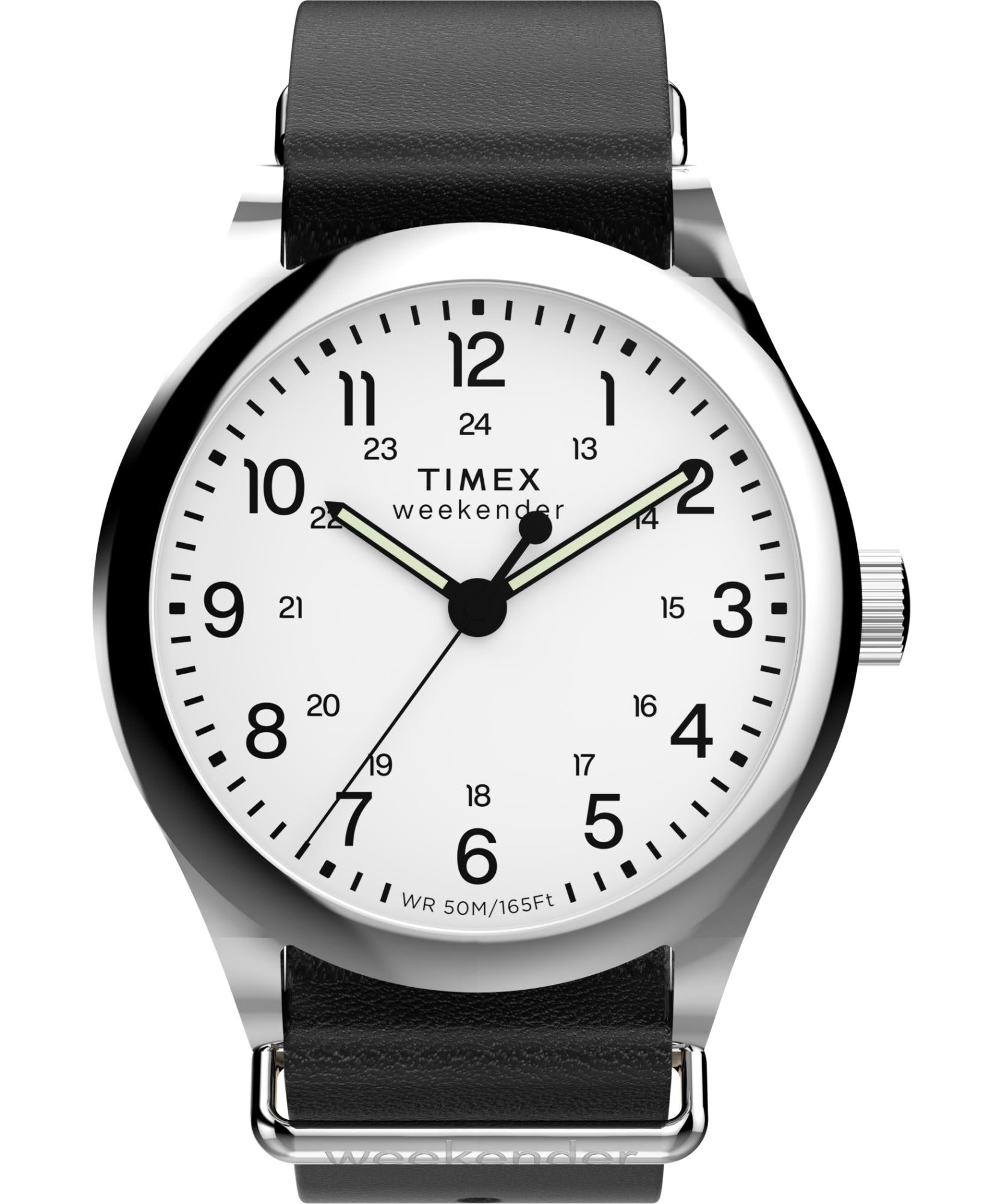 Timex Weekender Quartz White Dial Leather Strap Men's Watch TW2Y35900