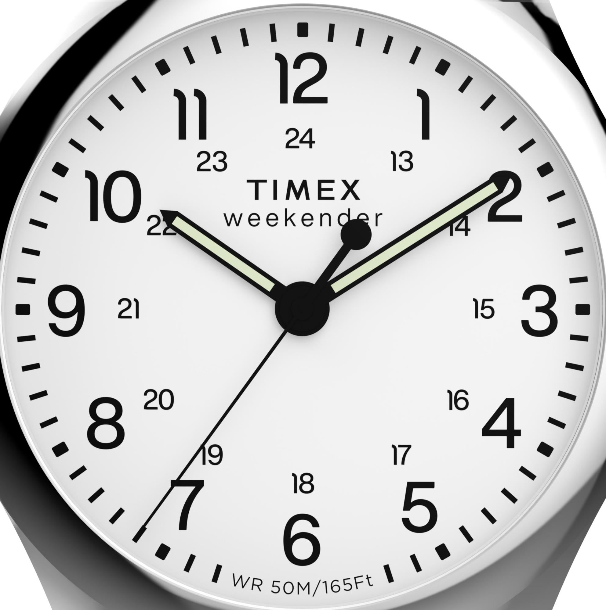 Timex Weekender Quartz White Dial Leather Strap Men's Watch TW2Y35900