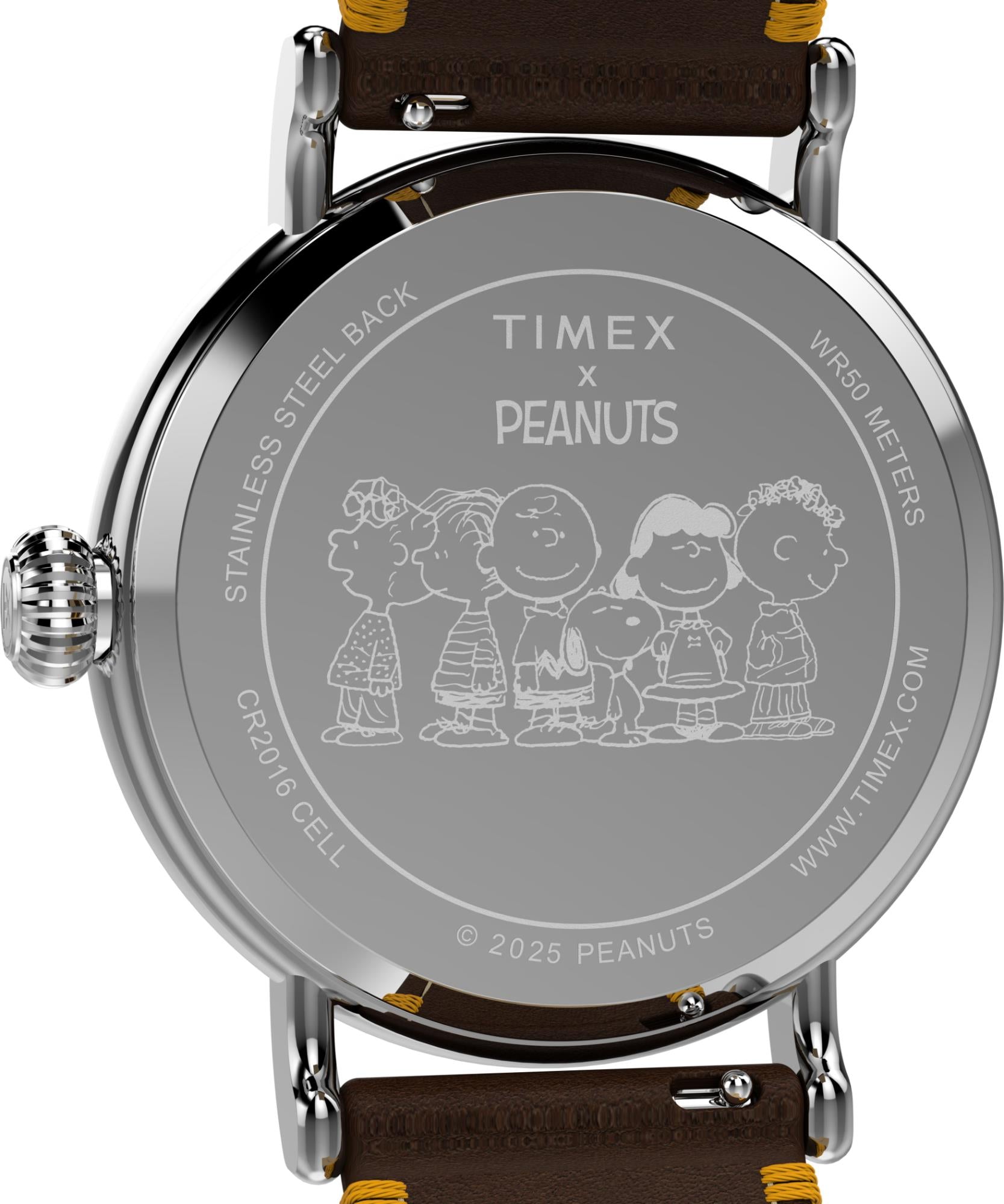Timex X Peanuts Thanksgiving Quartz White Dial Leather Strap Unisex Watch TW2W44300