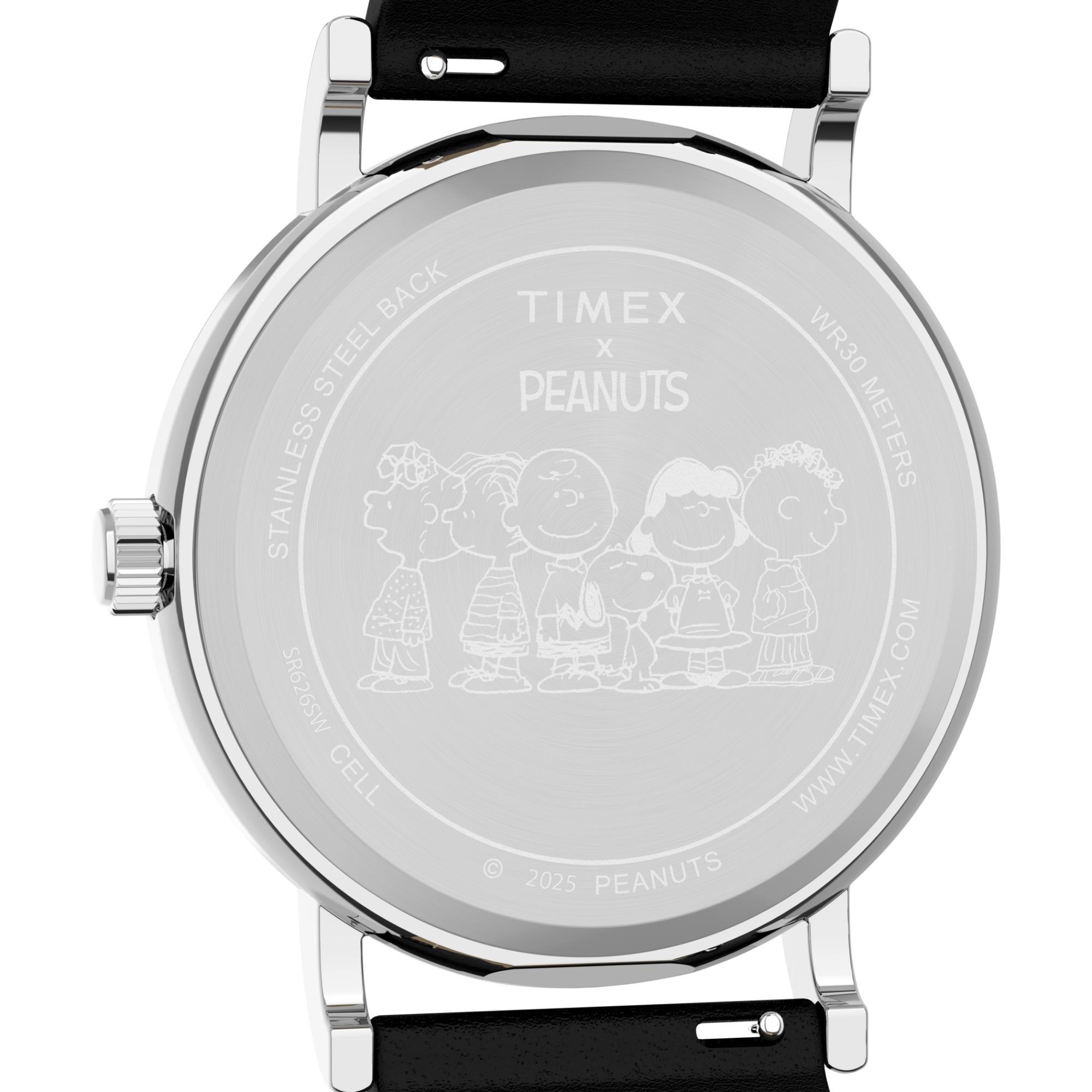Timex X Peanuts Snoopy Dancing Quartz White Dial Leather Strap Unisex Watch TW2Y31000