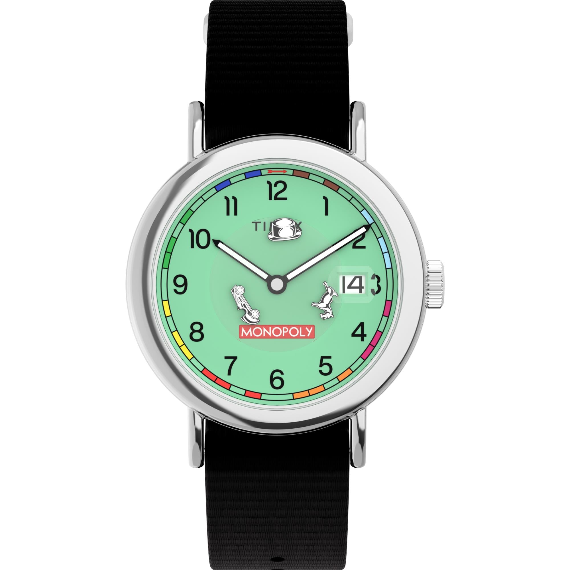 Timex Lab X Monopoly Quartz Light Green Dial Textile Strap Unisex Watch TW2Y47000