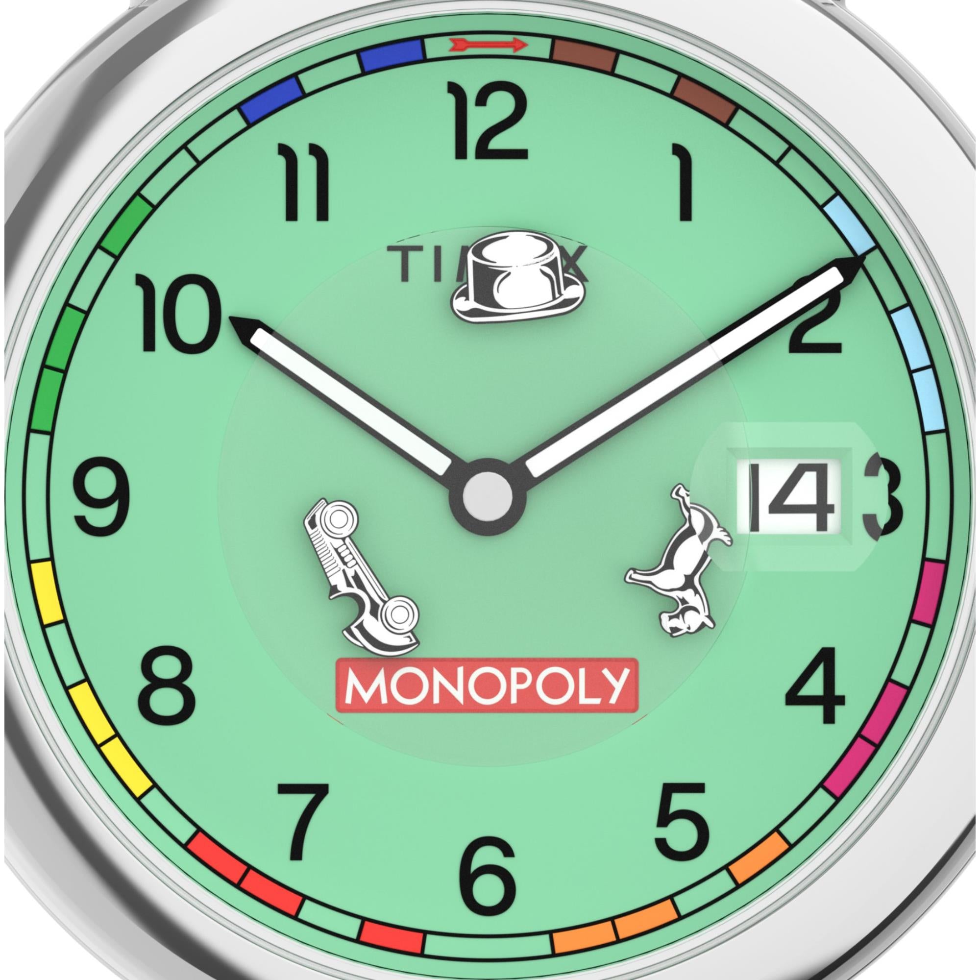 Timex Lab X Monopoly Quartz Light Green Dial Textile Strap Unisex Watch TW2Y47000
