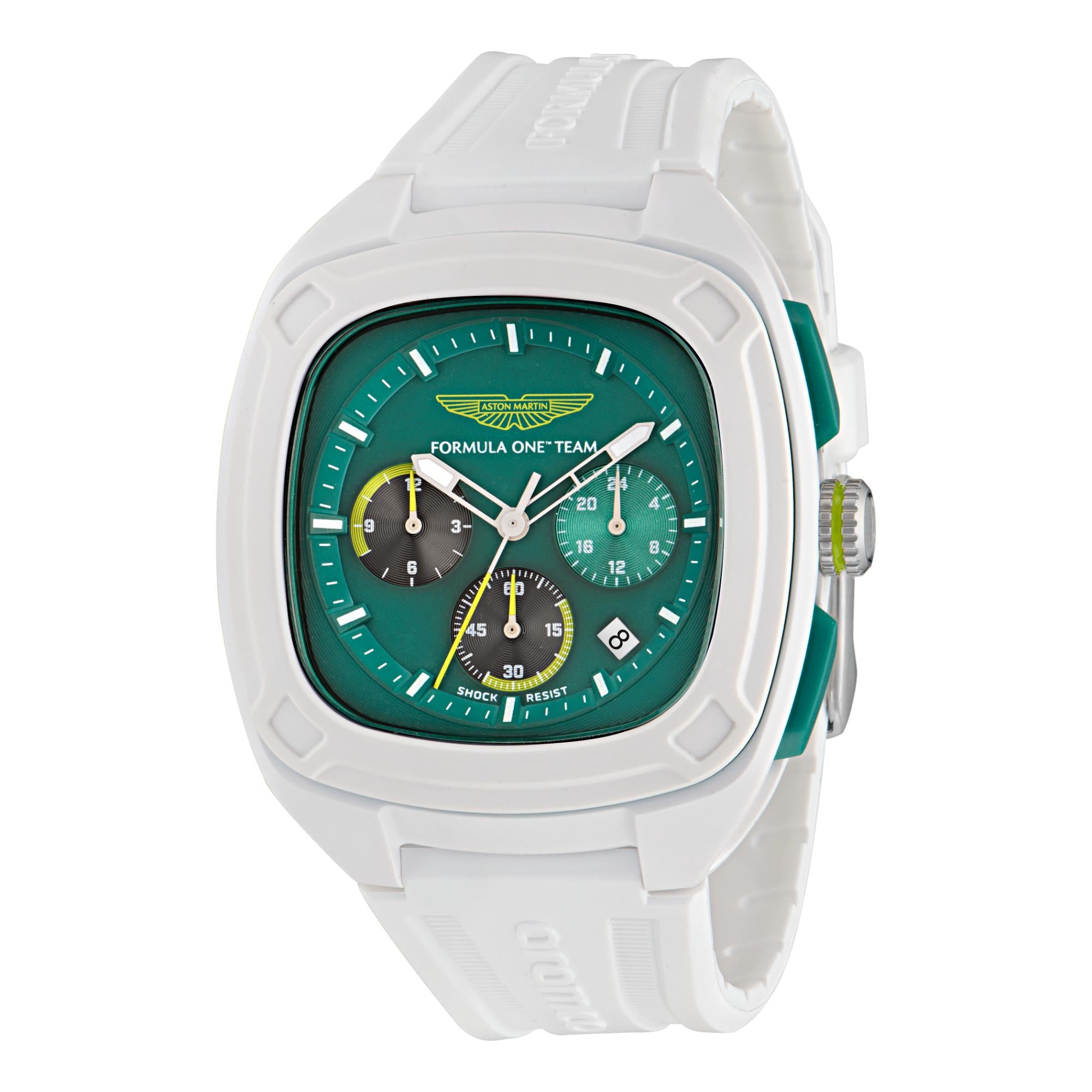 Aston Martin Formula 1 Quartz Chronograph Green Dial Silicone Strap Men's Watch MTFO1F502