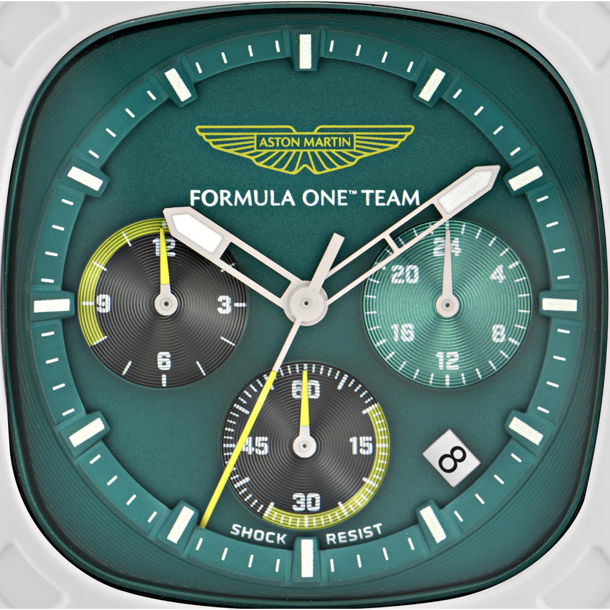 Aston Martin Formula 1 Quartz Chronograph Green Dial Silicone Strap Men's Watch MTFO1F502
